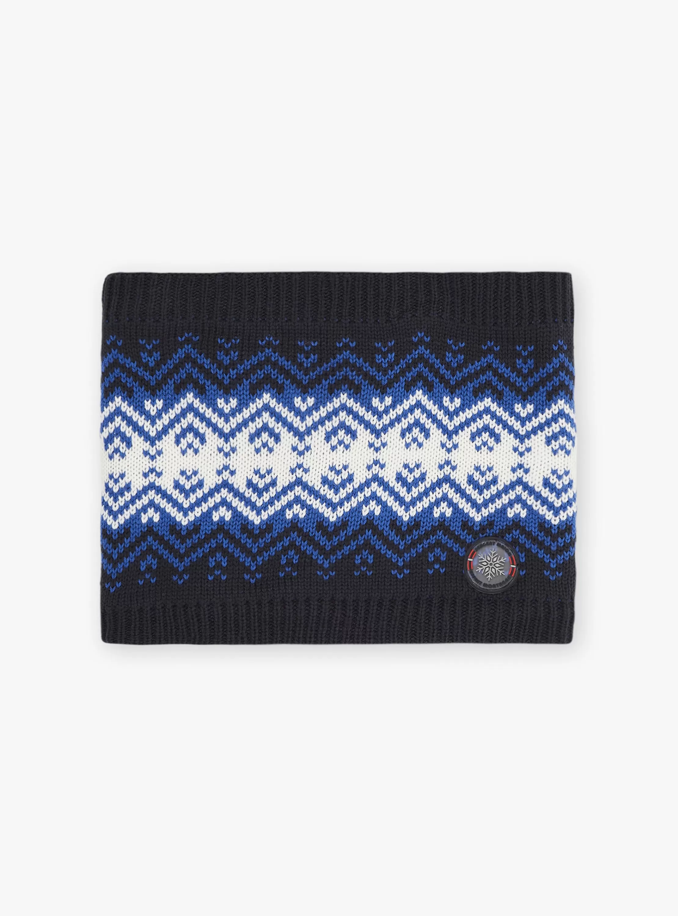 Clearance Sergent Major Snood bleu marine et blanc en tricot