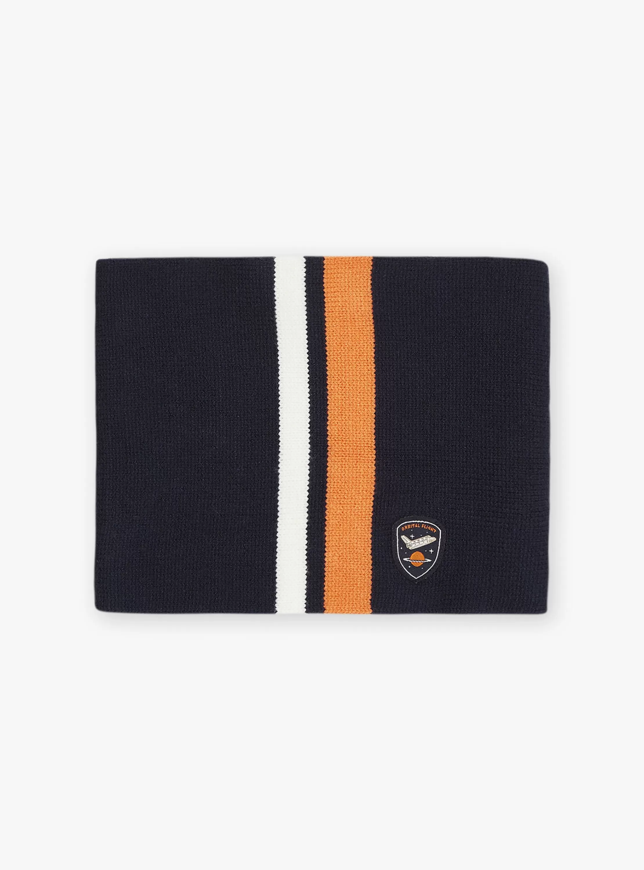 Store Sergent Major Snood bleu marine et orange en tricot