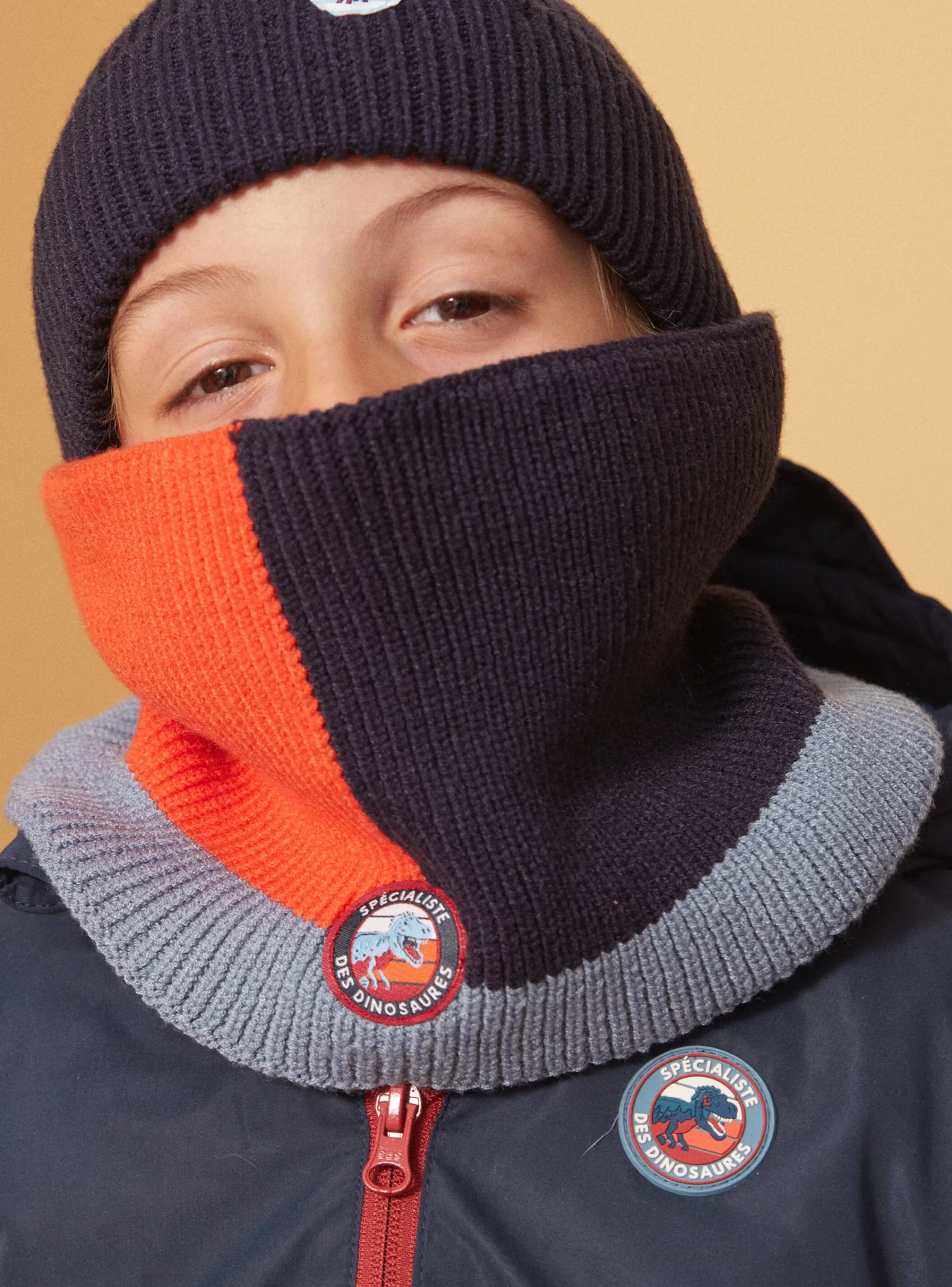 Cheap Sergent Major Snood maille côtelé tricolore