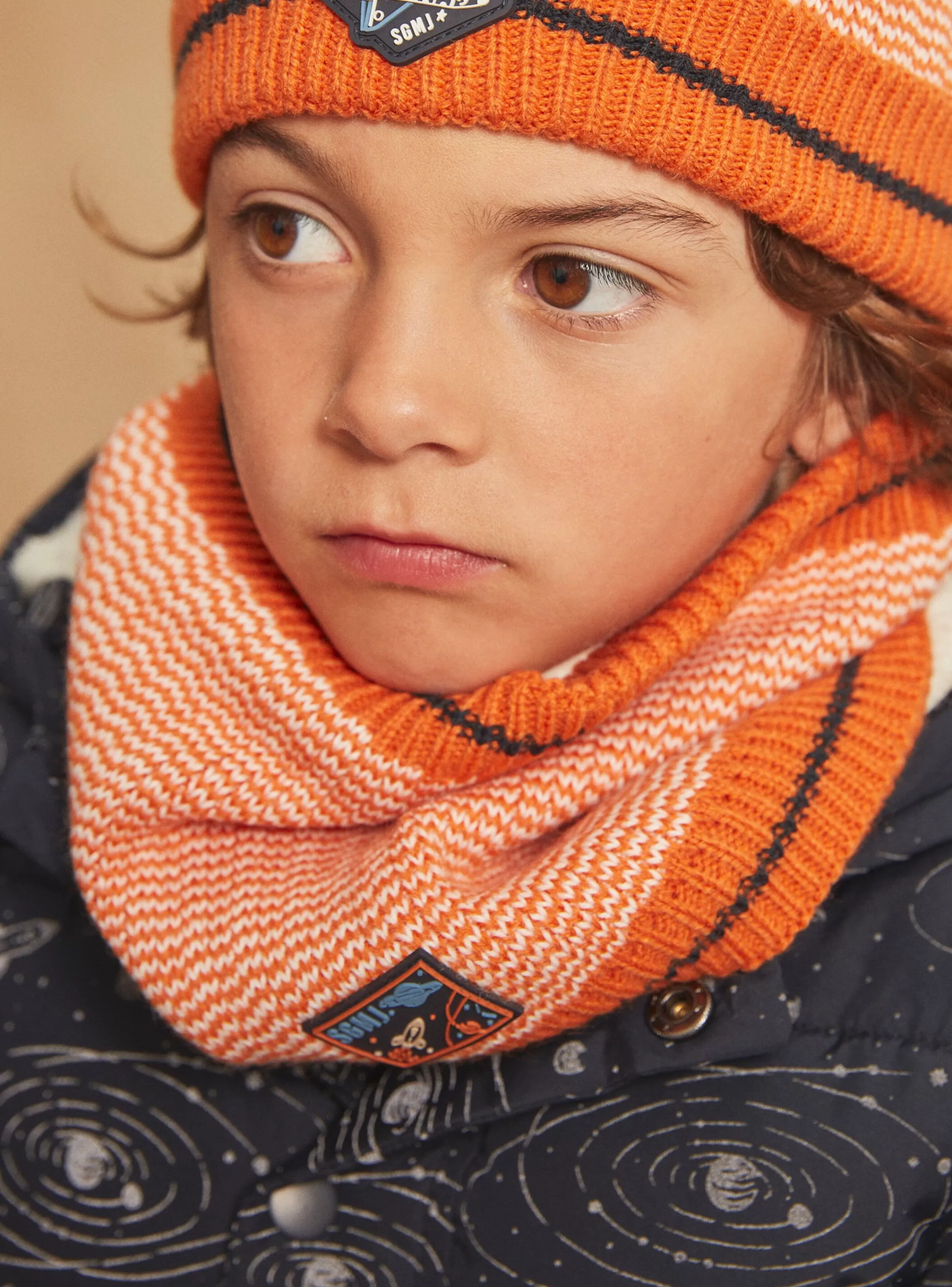 Cheap Sergent Major Snood orange en tricot