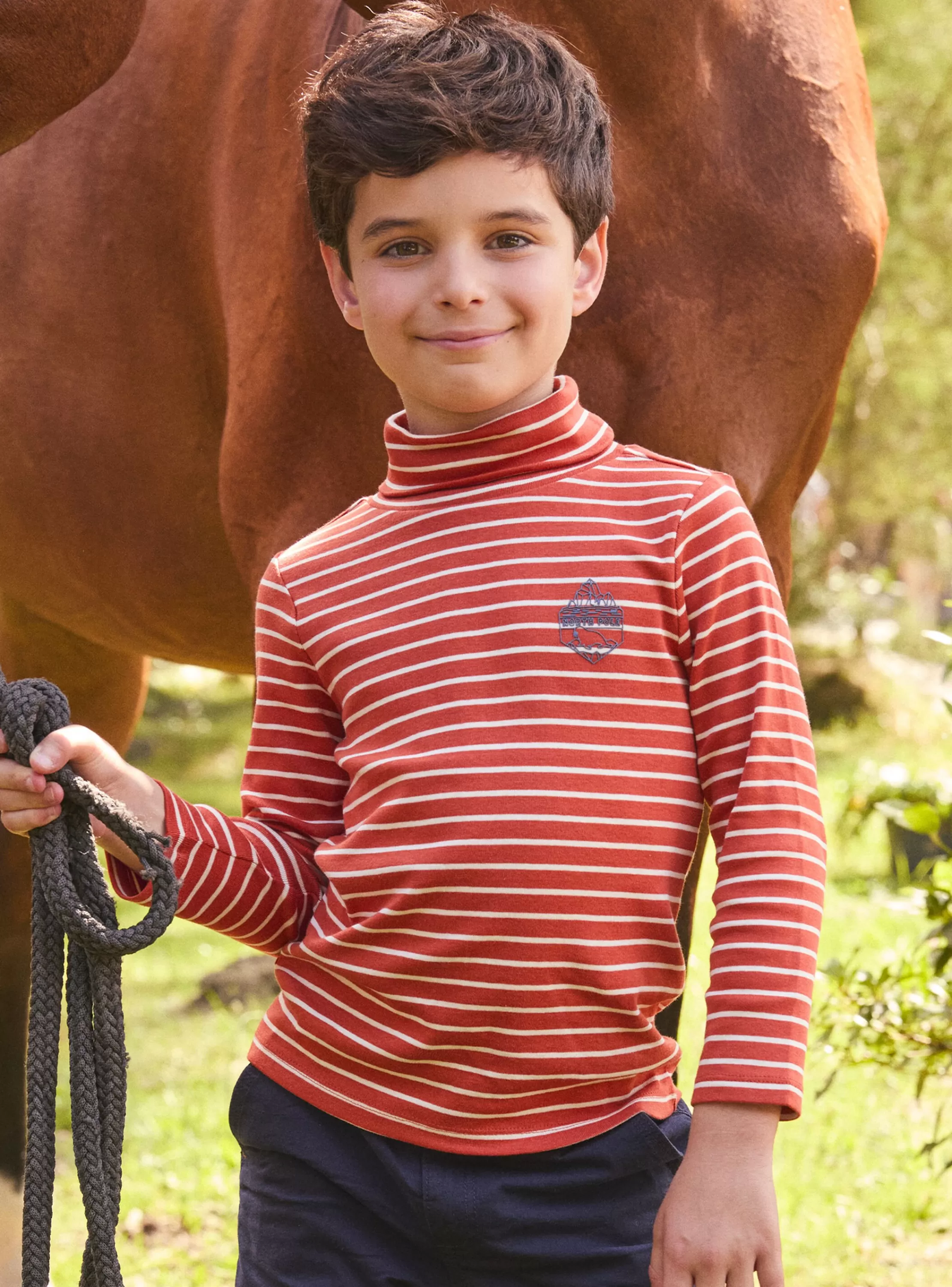 Store Sergent Major Sous-pull Rayé Orange