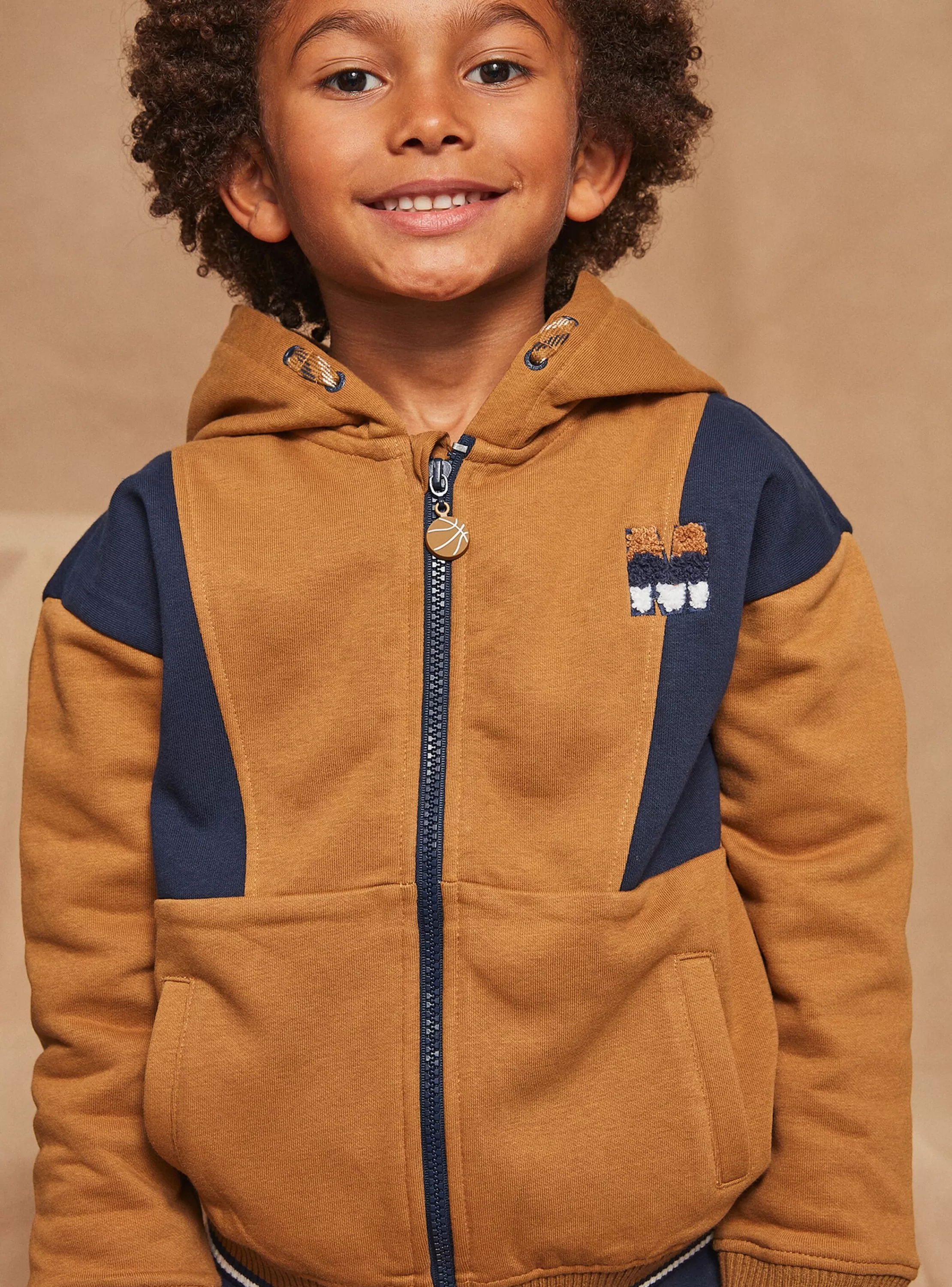 Hot Sergent Major Sweat à capuche bleu marine et marron