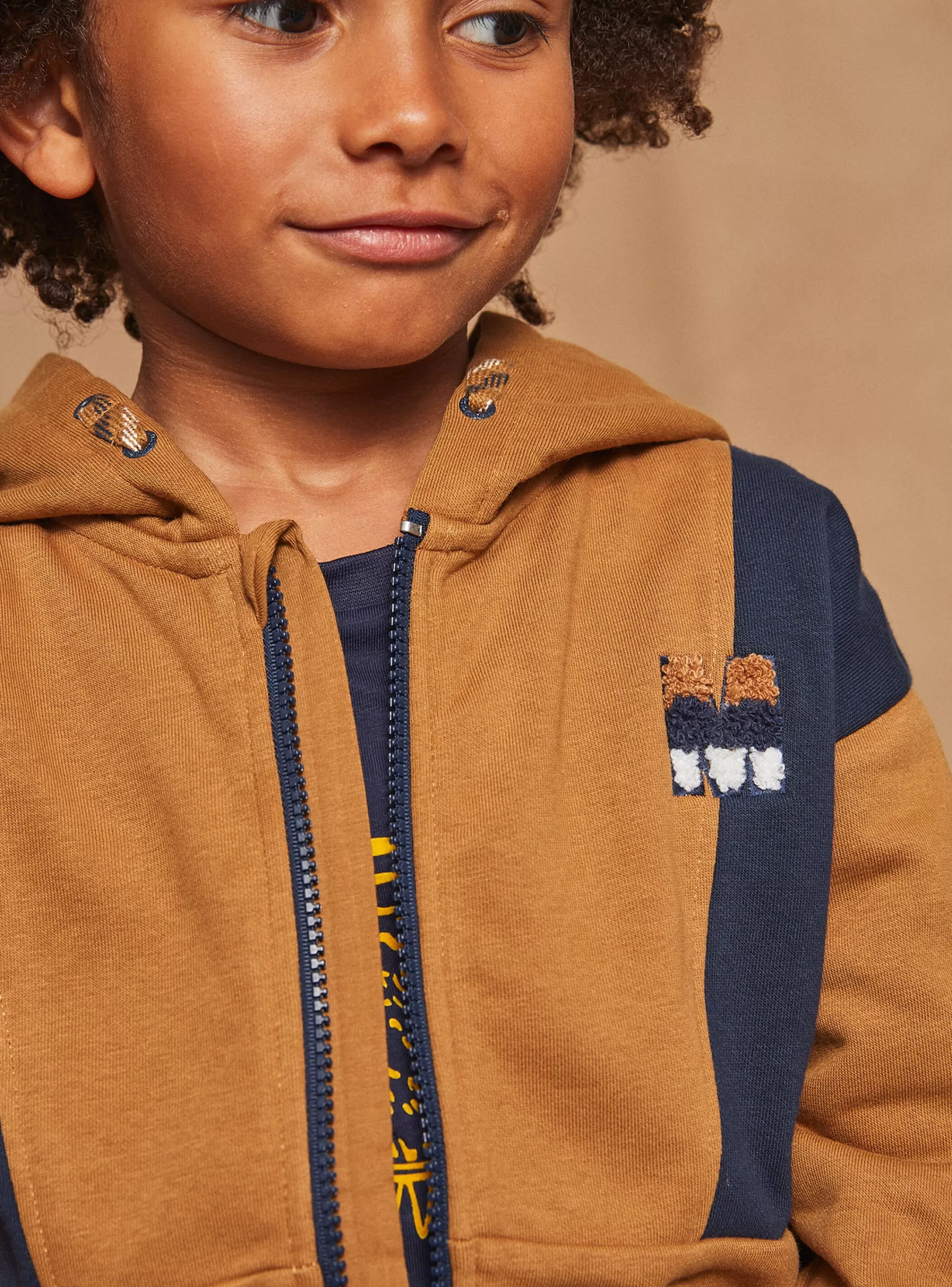 Hot Sergent Major Sweat à capuche bleu marine et marron
