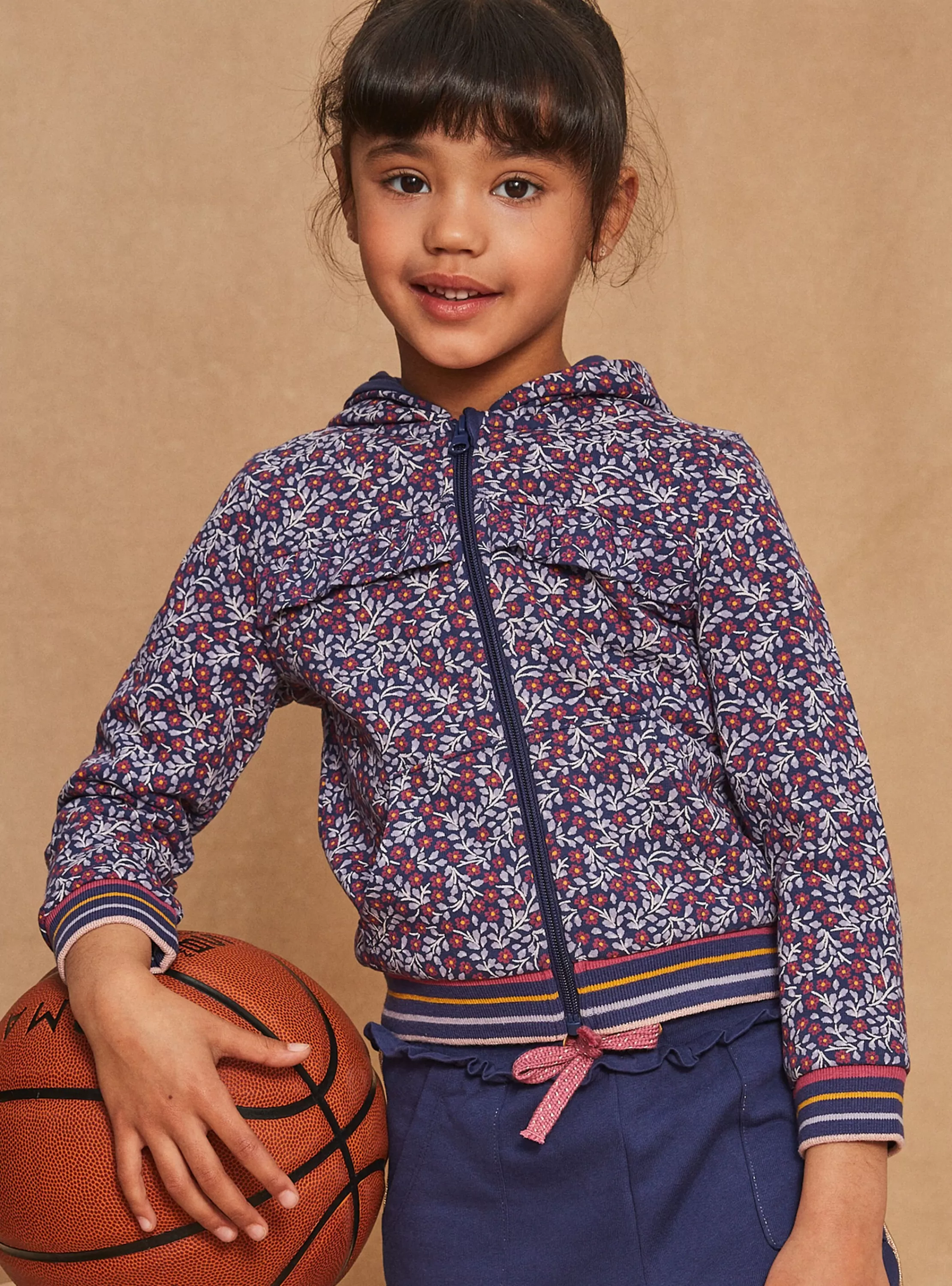 Online Sergent Major Sweat à capuche violet à imprimé fleuri