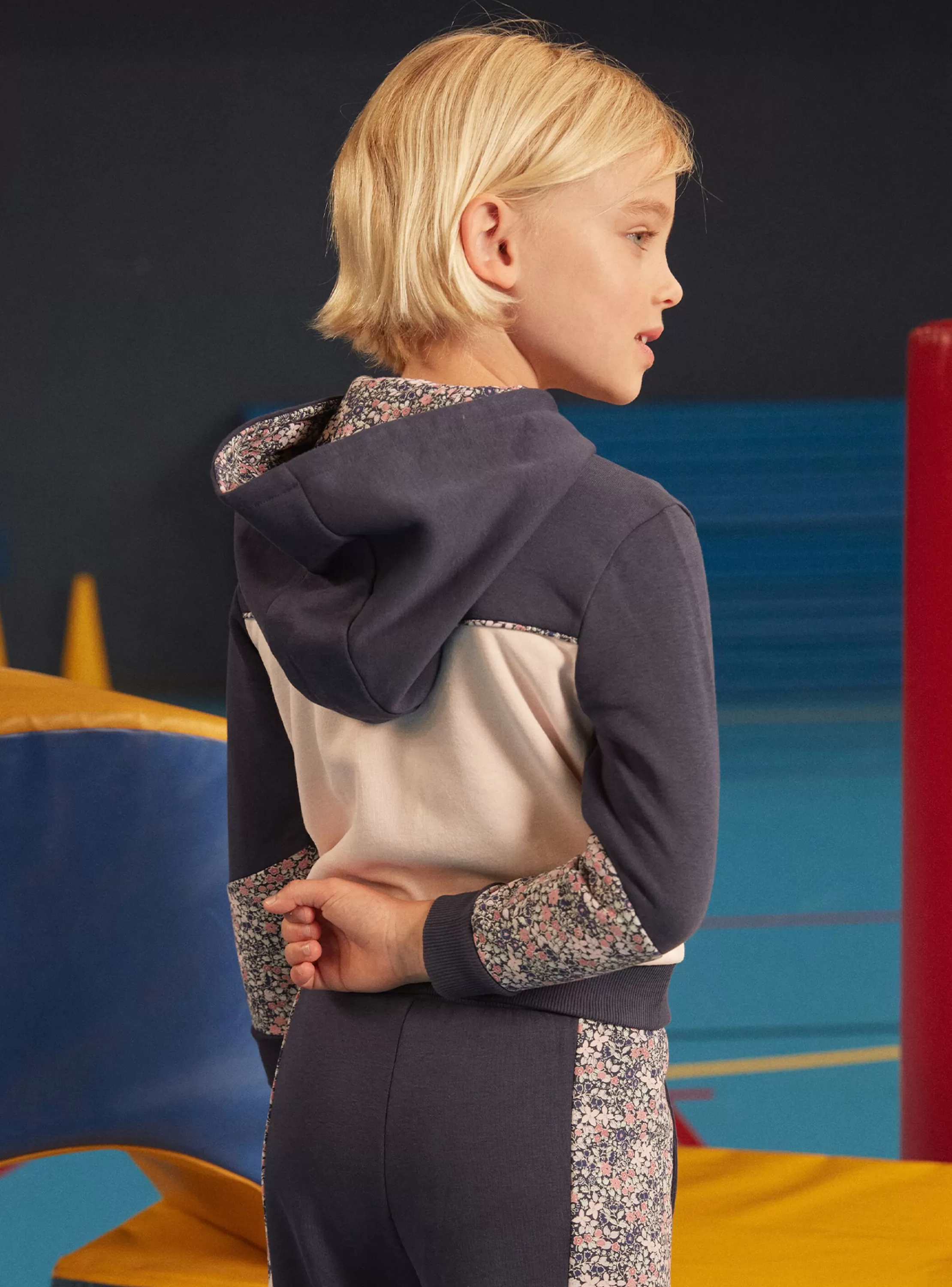 Store Sergent Major Sweat à capuche zippé fleuri