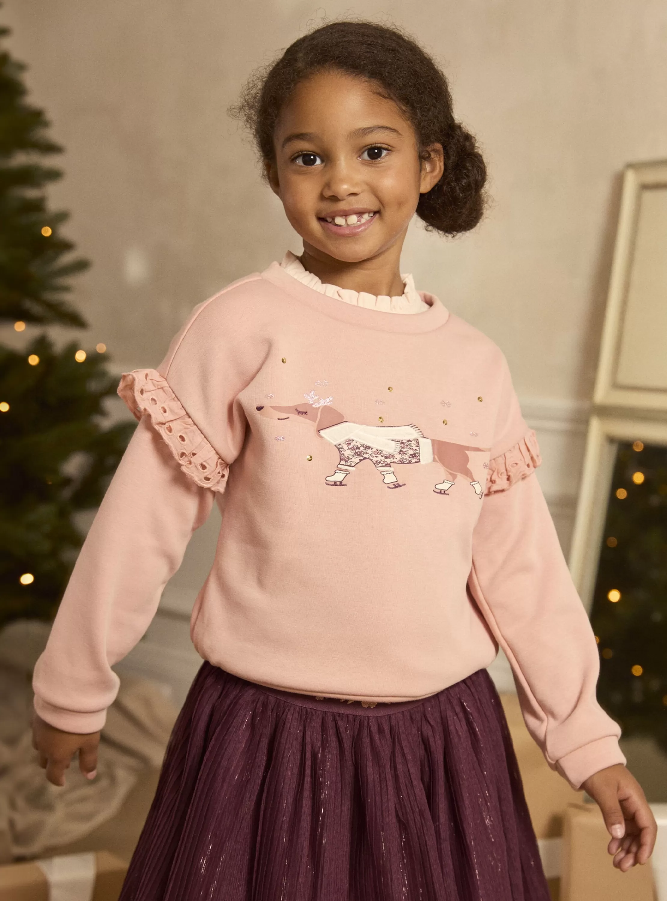 Sale Sergent Major Sweat rose doublé polaire