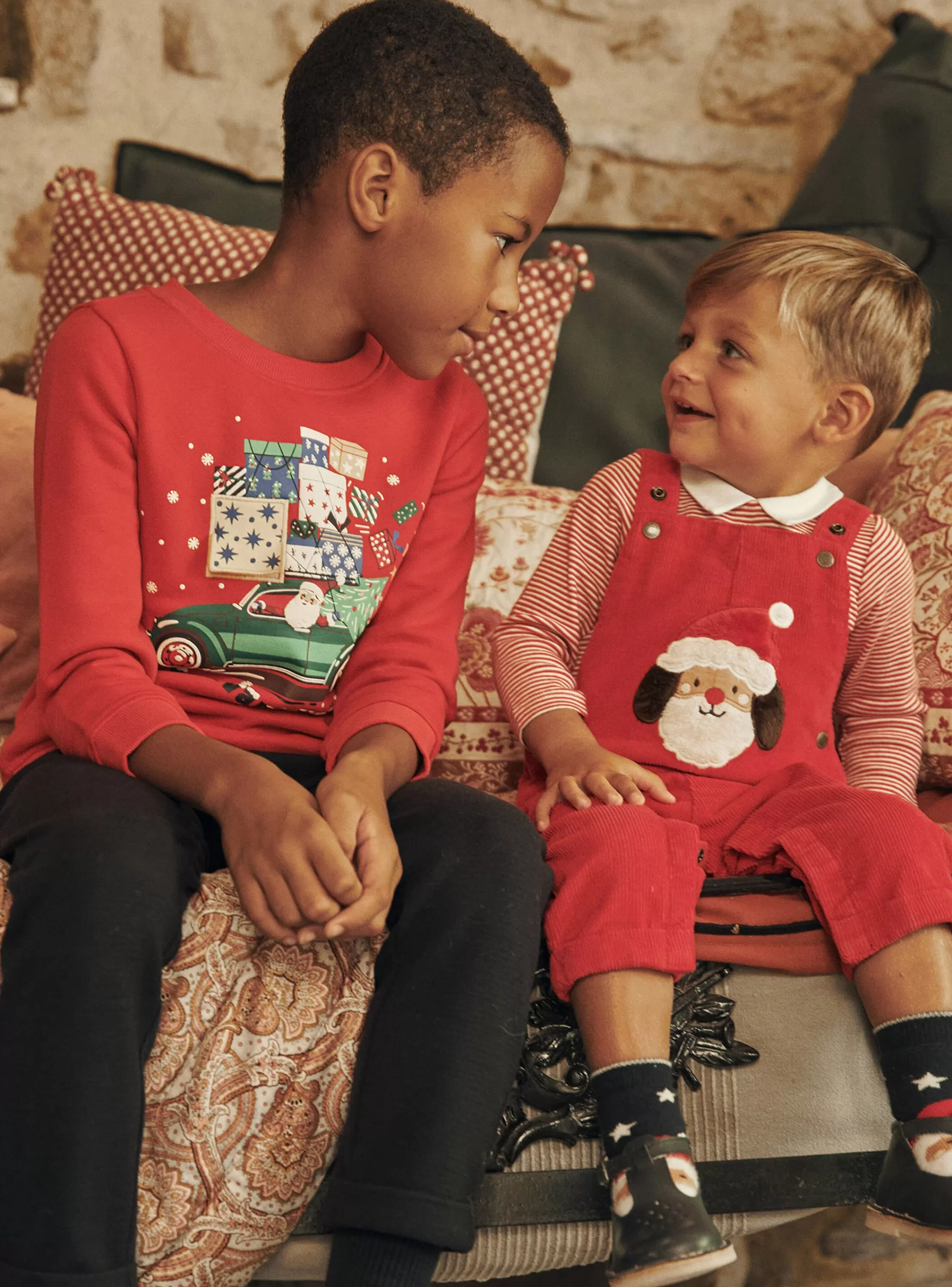 Best Sale Sergent Major Sweat rouge à motif Noël