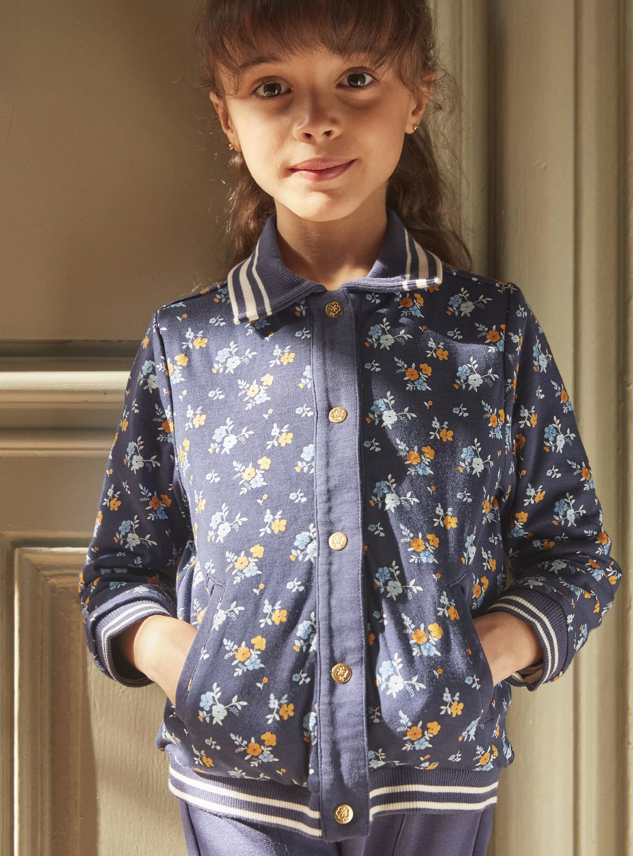 Flash Sale Sergent Major Teddy bleu marine à imprimé fleuri