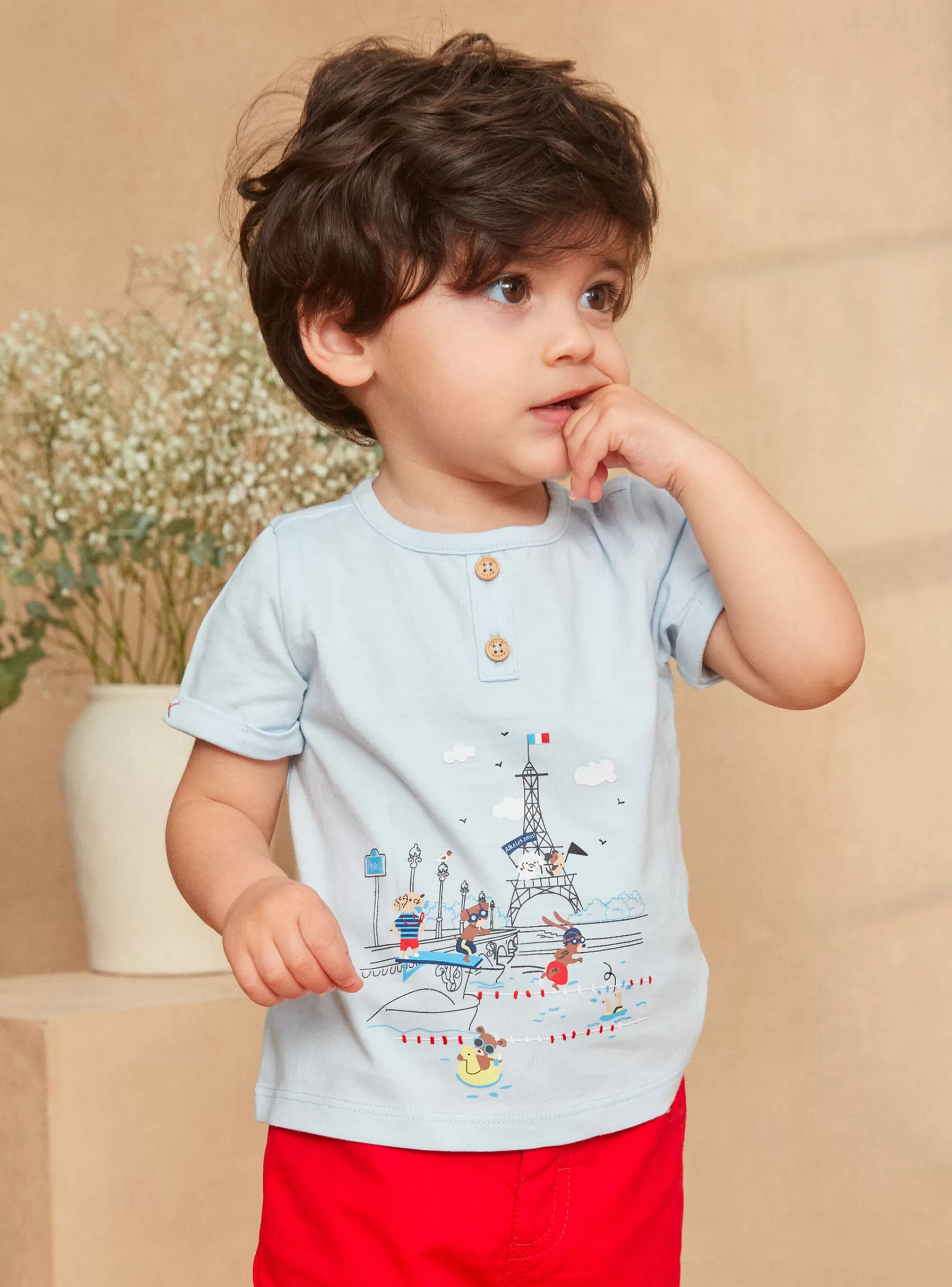New Sergent Major Tee Shirt Bleu ciel