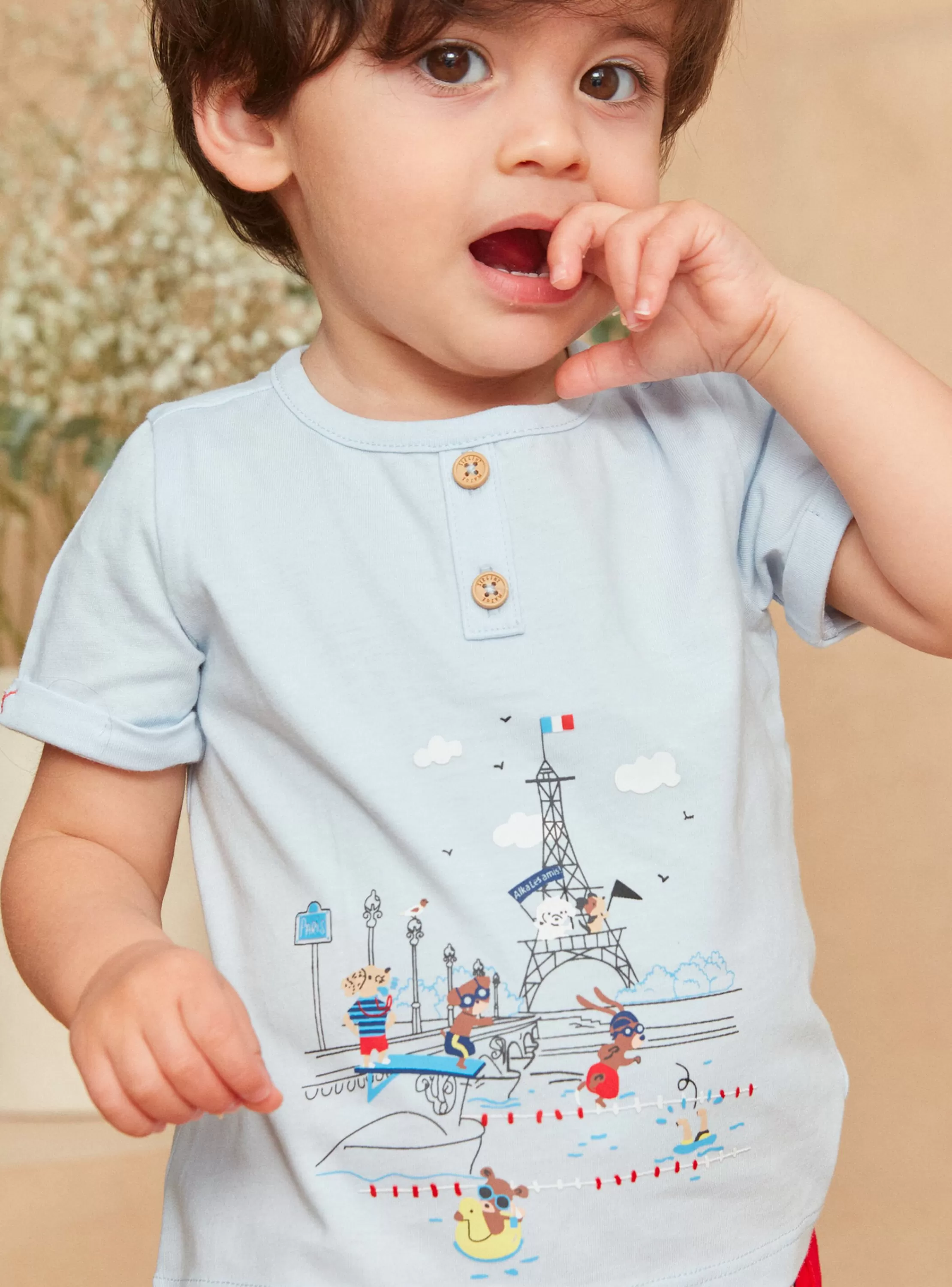 New Sergent Major Tee Shirt Bleu ciel