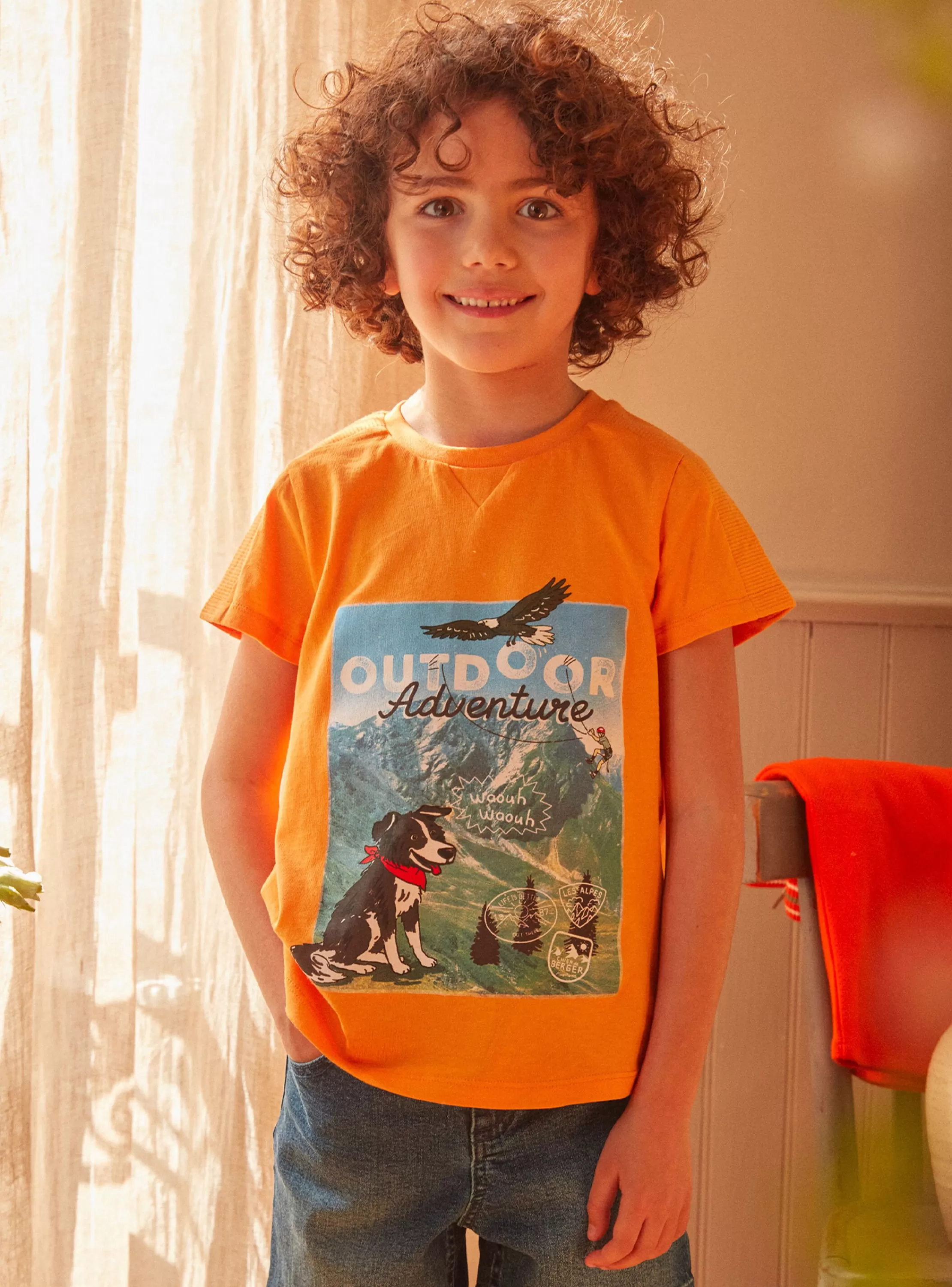 Shop Sergent Major Tee Shirt Manches Courtes Orange