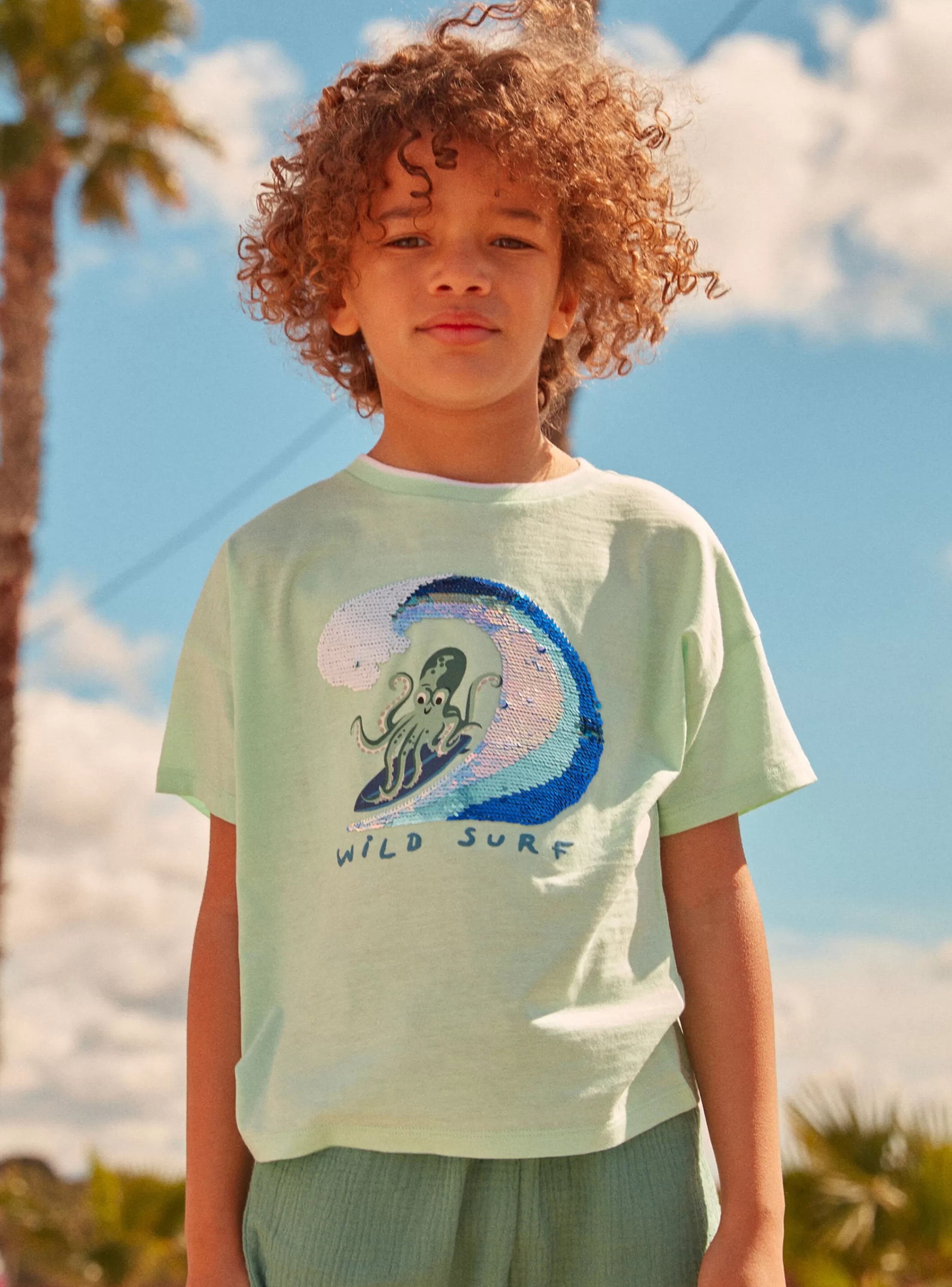 Shop Sergent Major Tee Shirt Manches Courtes Vert