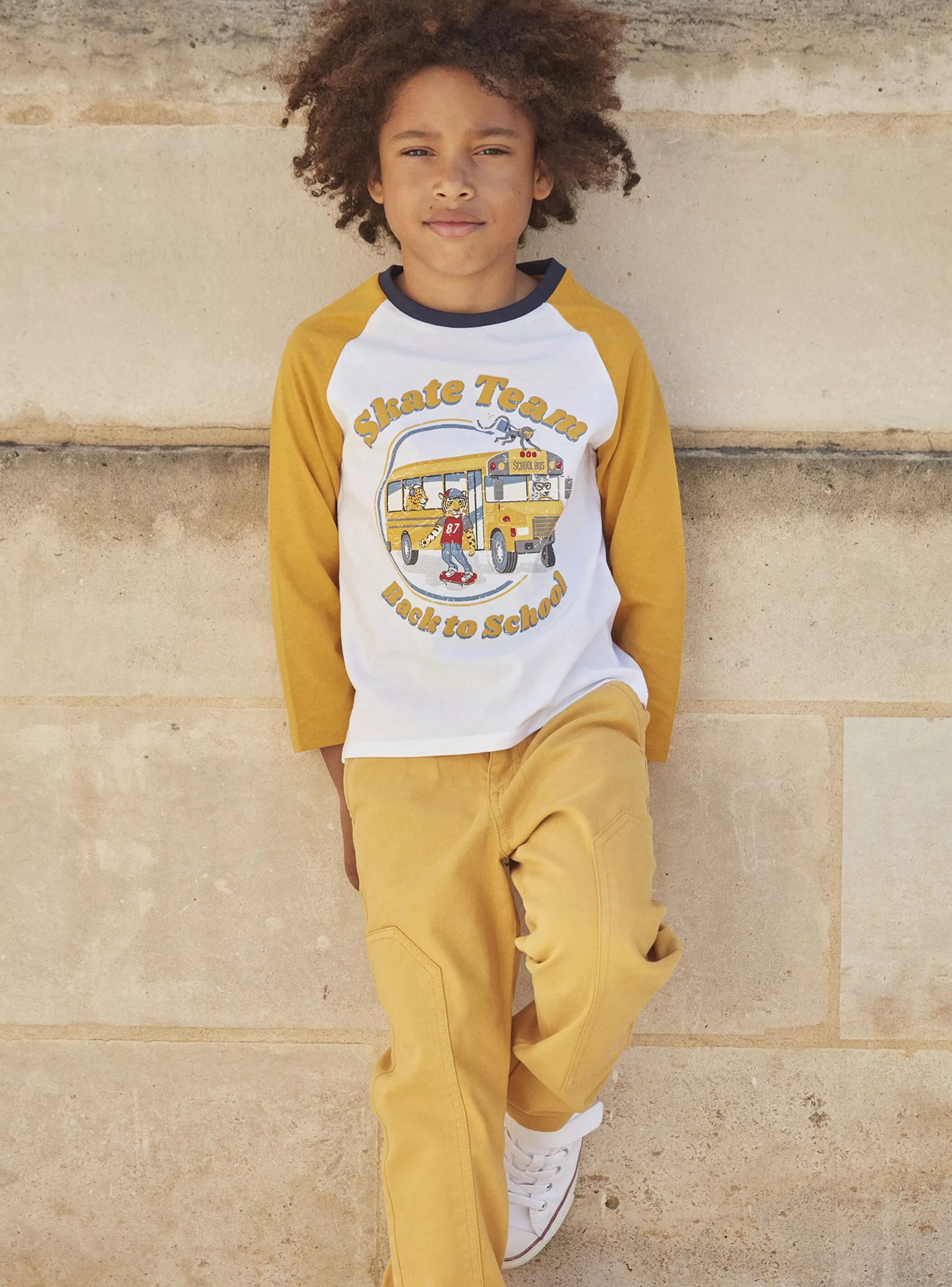 Best Sale Sergent Major T-shirt blanc à motif bus scolaire