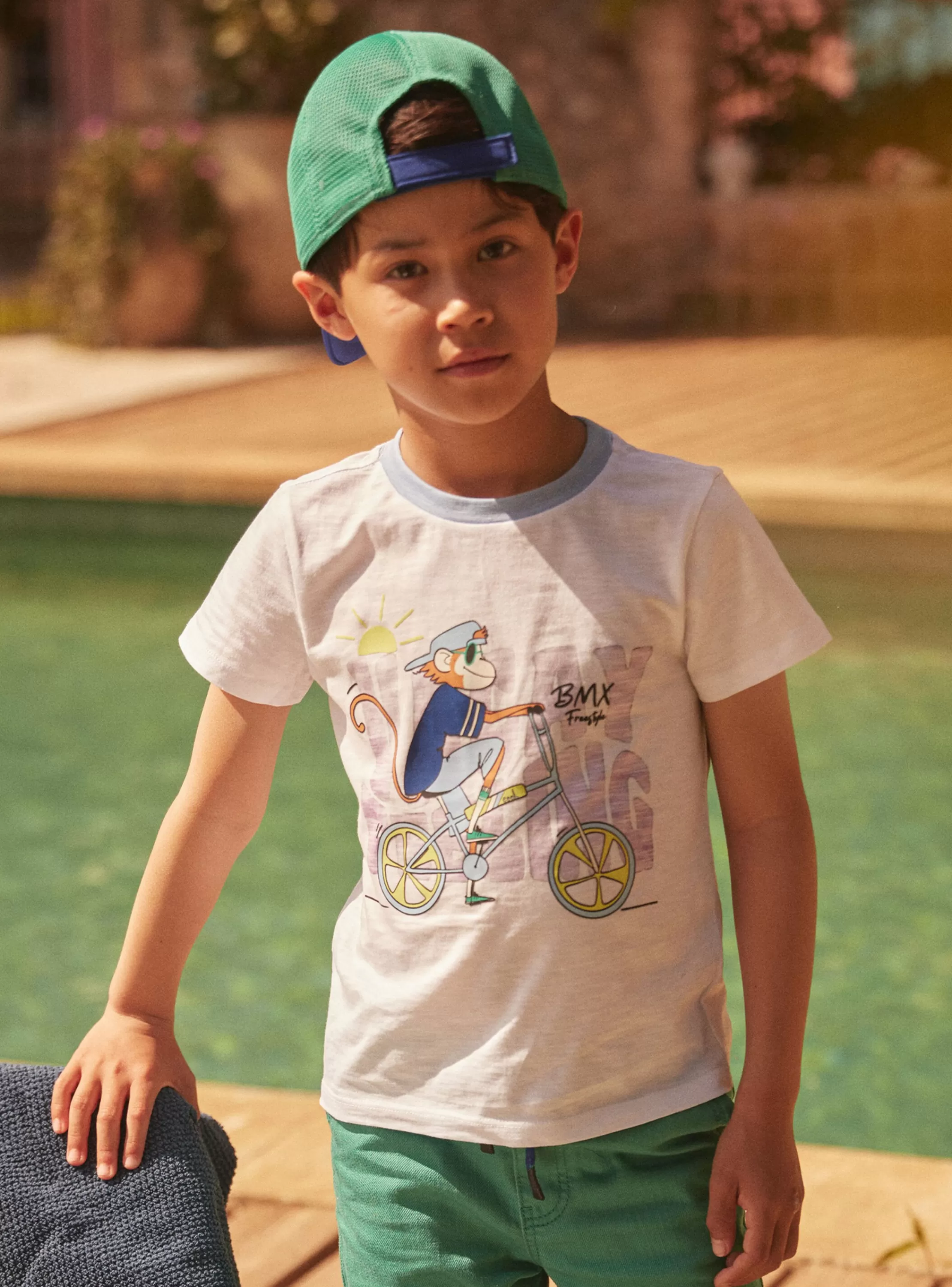 Clearance Sergent Major T-shirt blanc et bleu à manches courtes