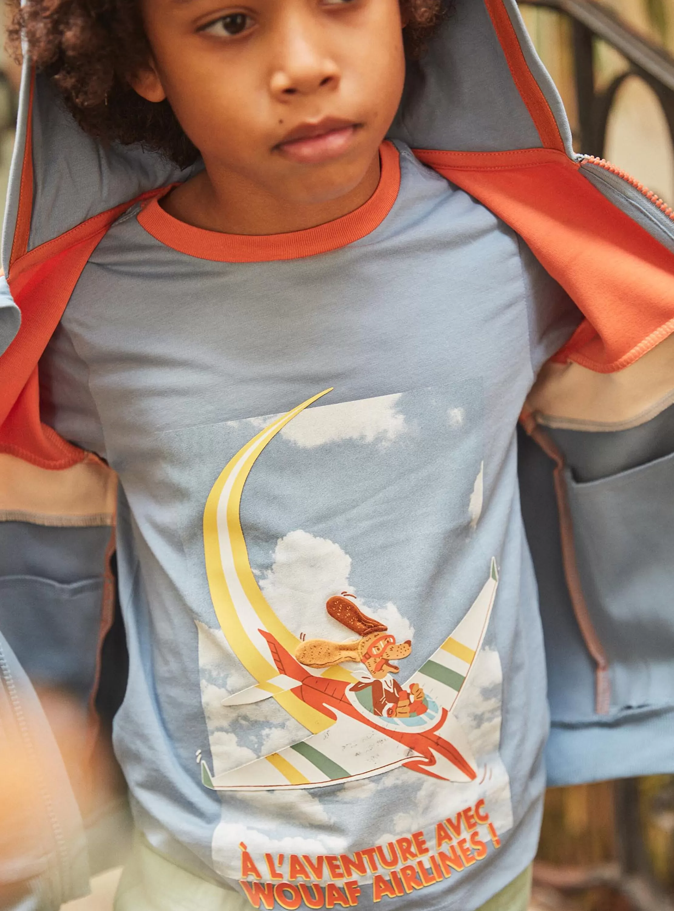 Store Sergent Major T-shirt bleu à motif avions