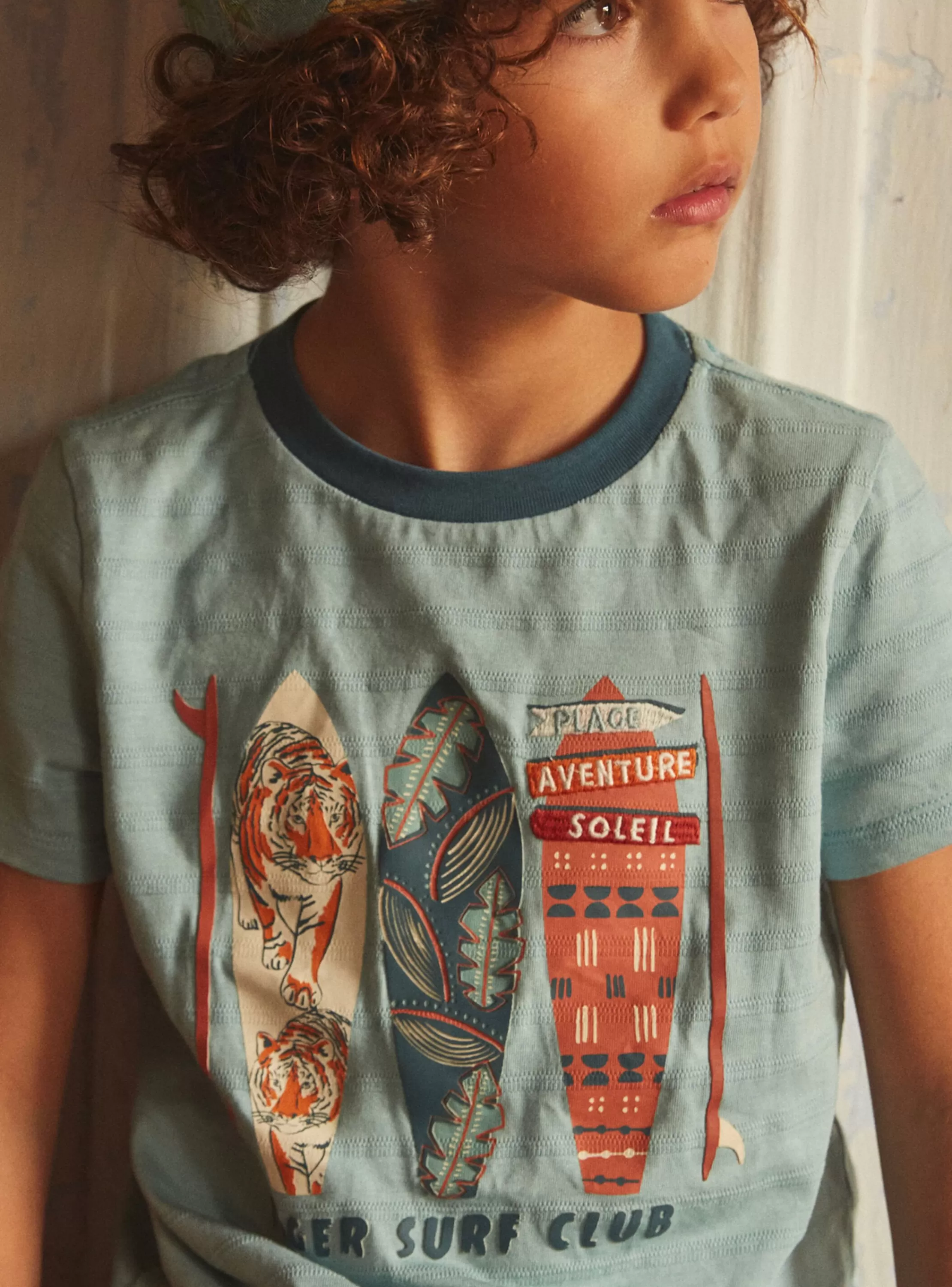 Outlet Sergent Major T-shirt bleu décor surf