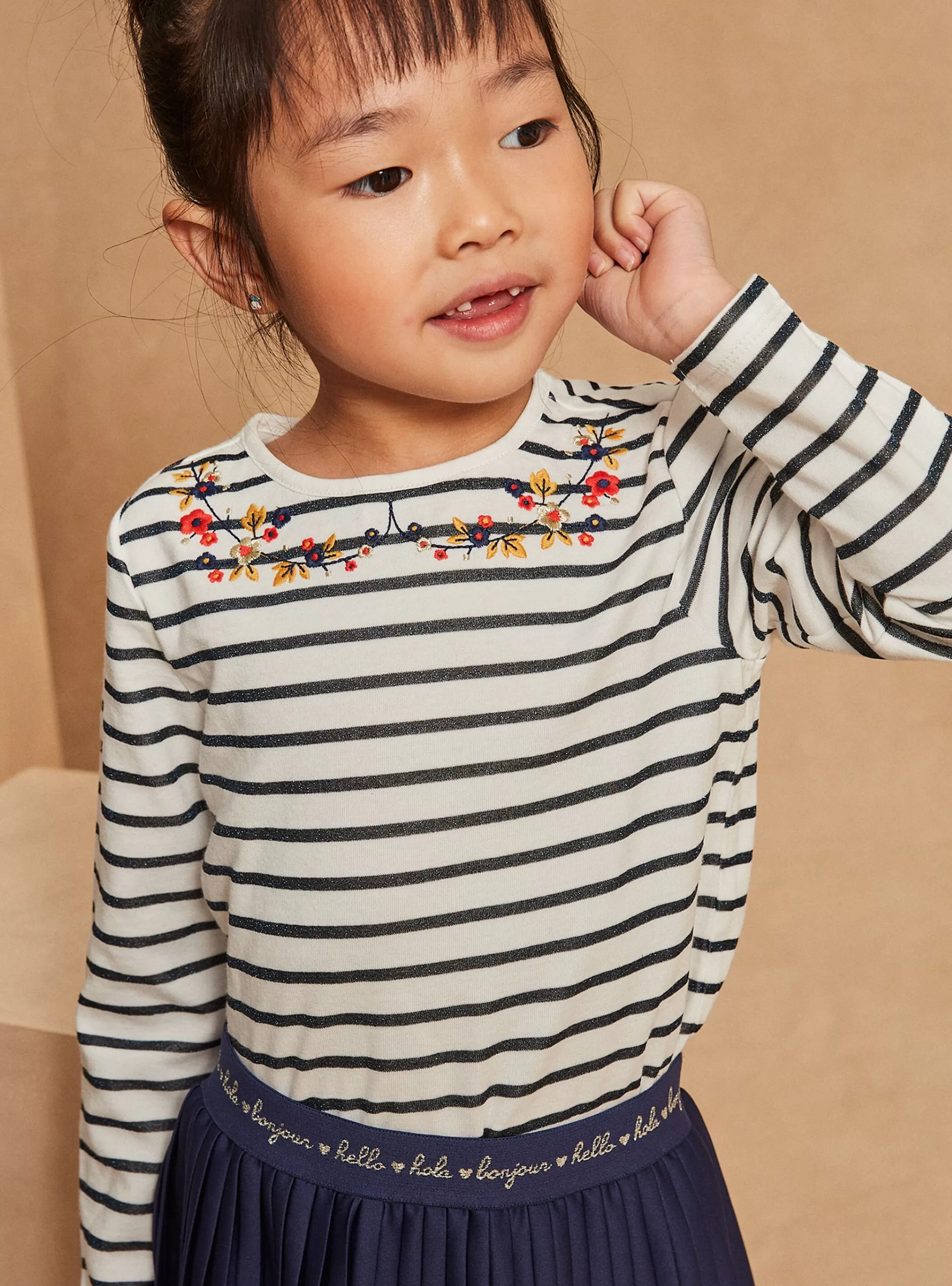 Store Sergent Major T-shirt bleu marine à imprimé à rayures