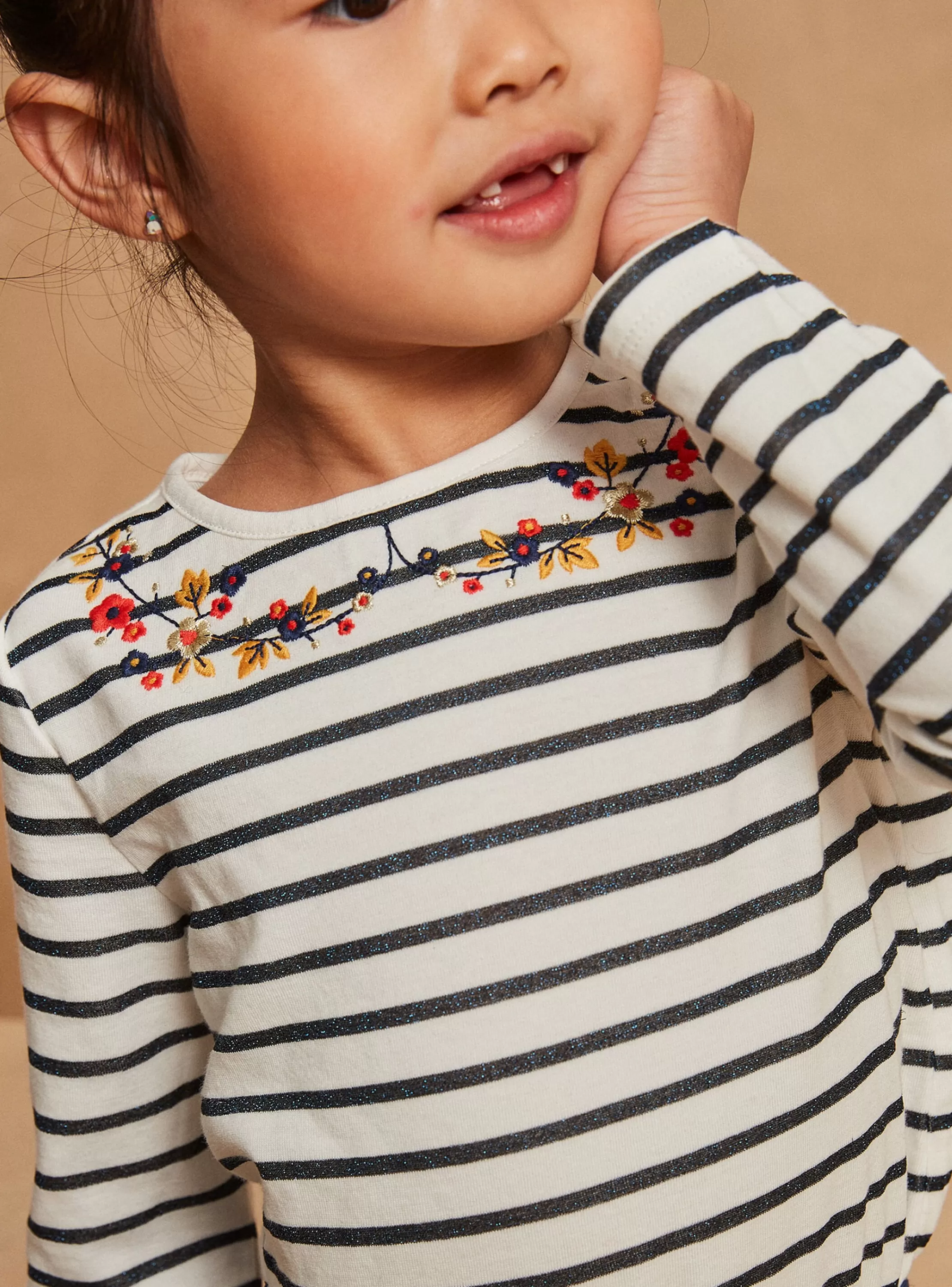 Store Sergent Major T-shirt bleu marine à imprimé à rayures