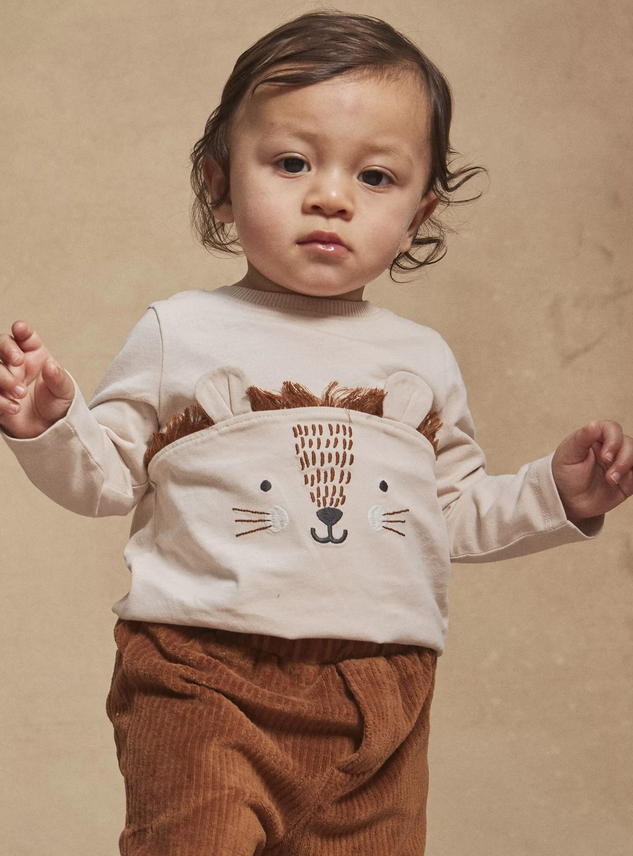 Online Sergent Major T-shirt écru à animation oreilles 3D