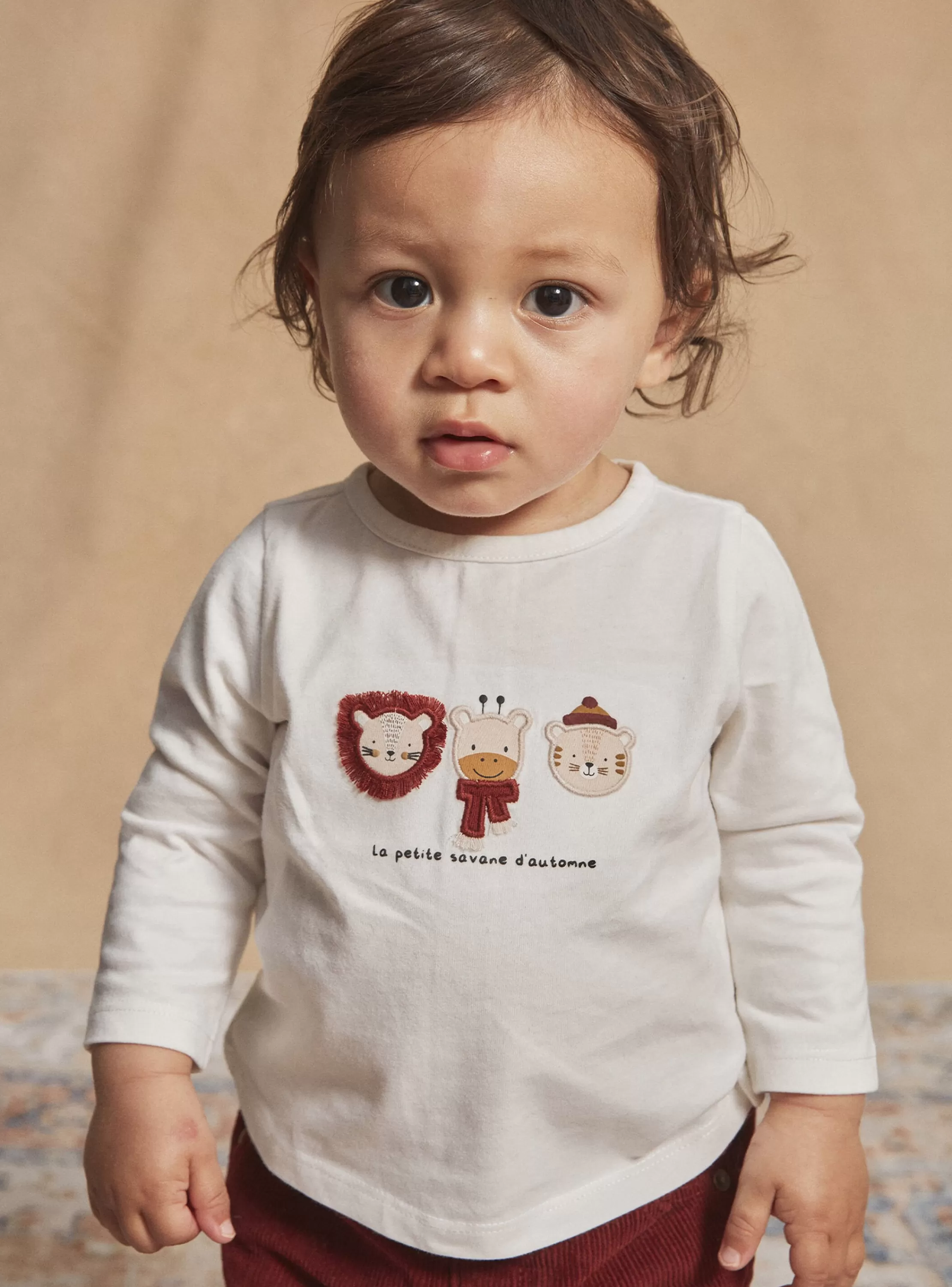 Online Sergent Major T-shirt écru à manches courtes