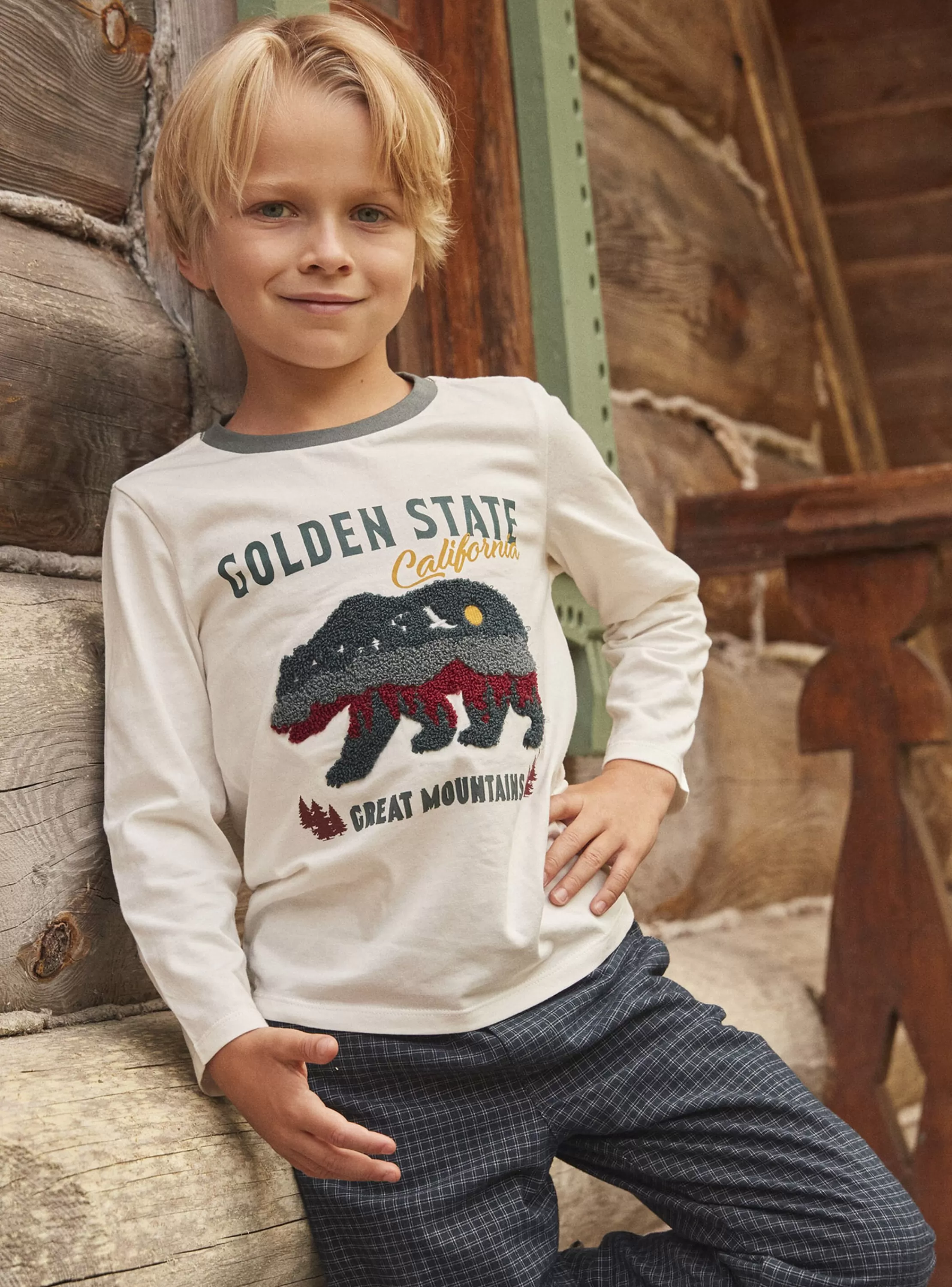 Shop Sergent Major T-shirt écru à manches longues