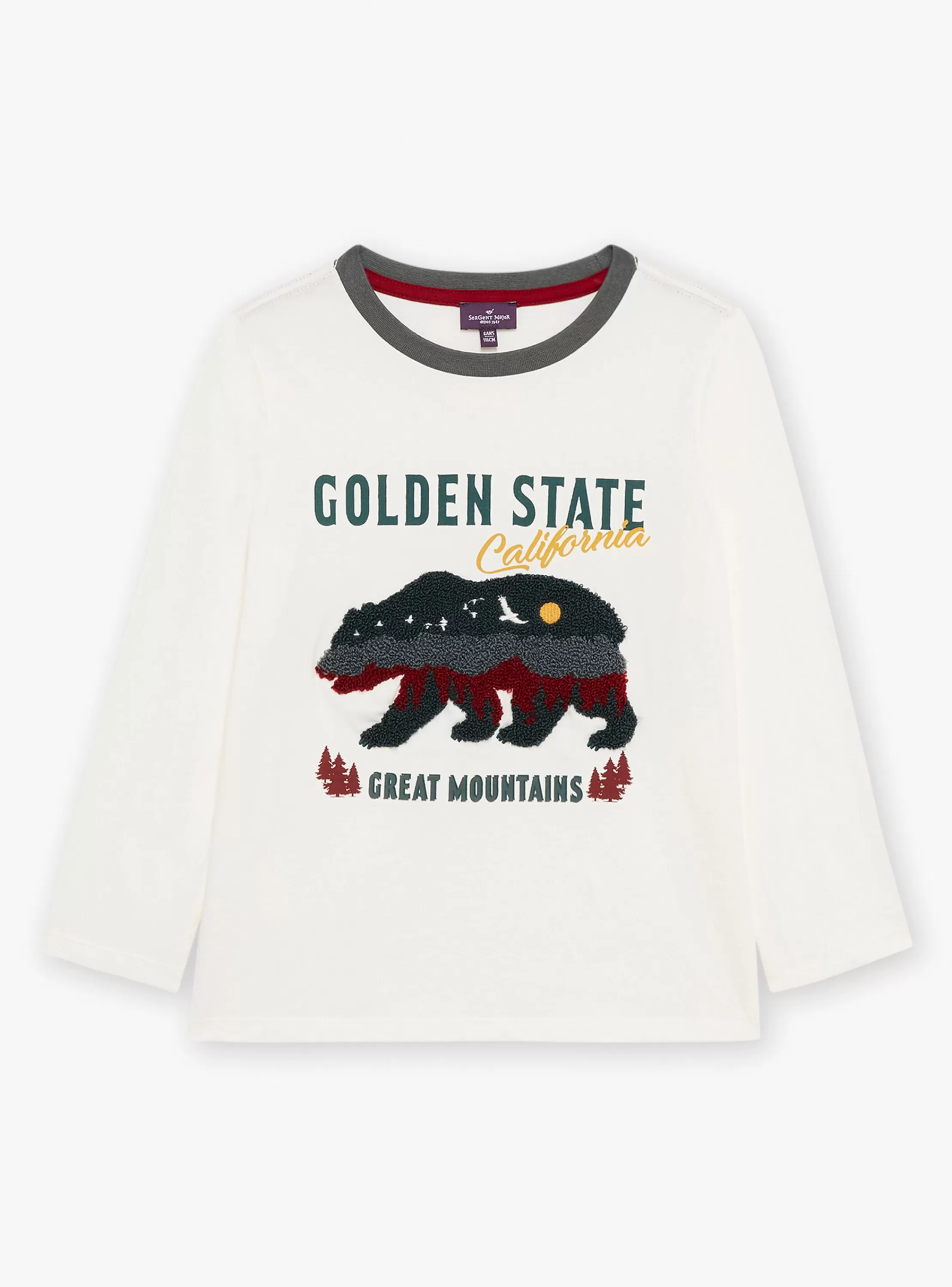 Shop Sergent Major T-shirt écru à manches longues