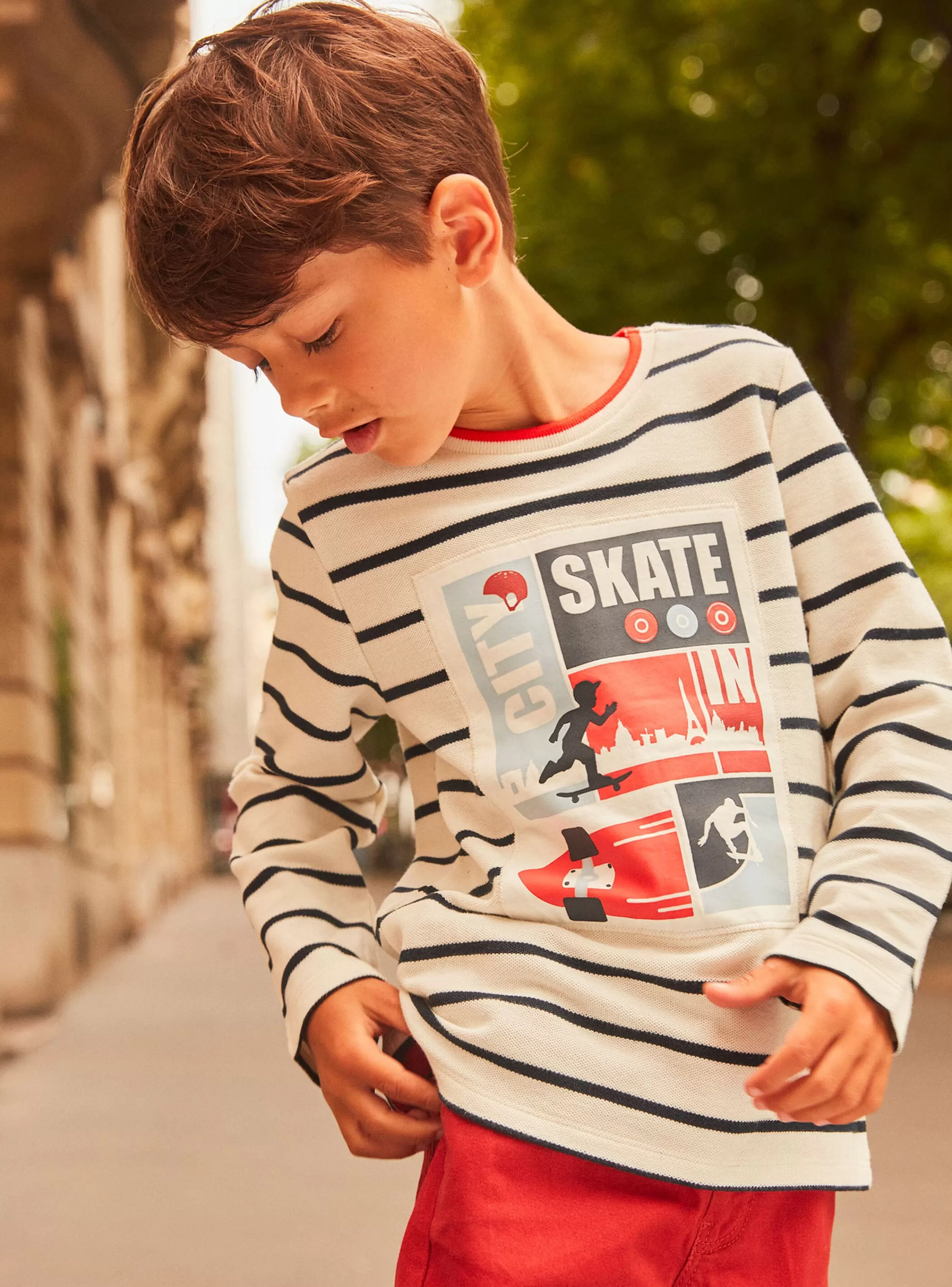 Sale Sergent Major T-shirt écru et noir esprit marinière