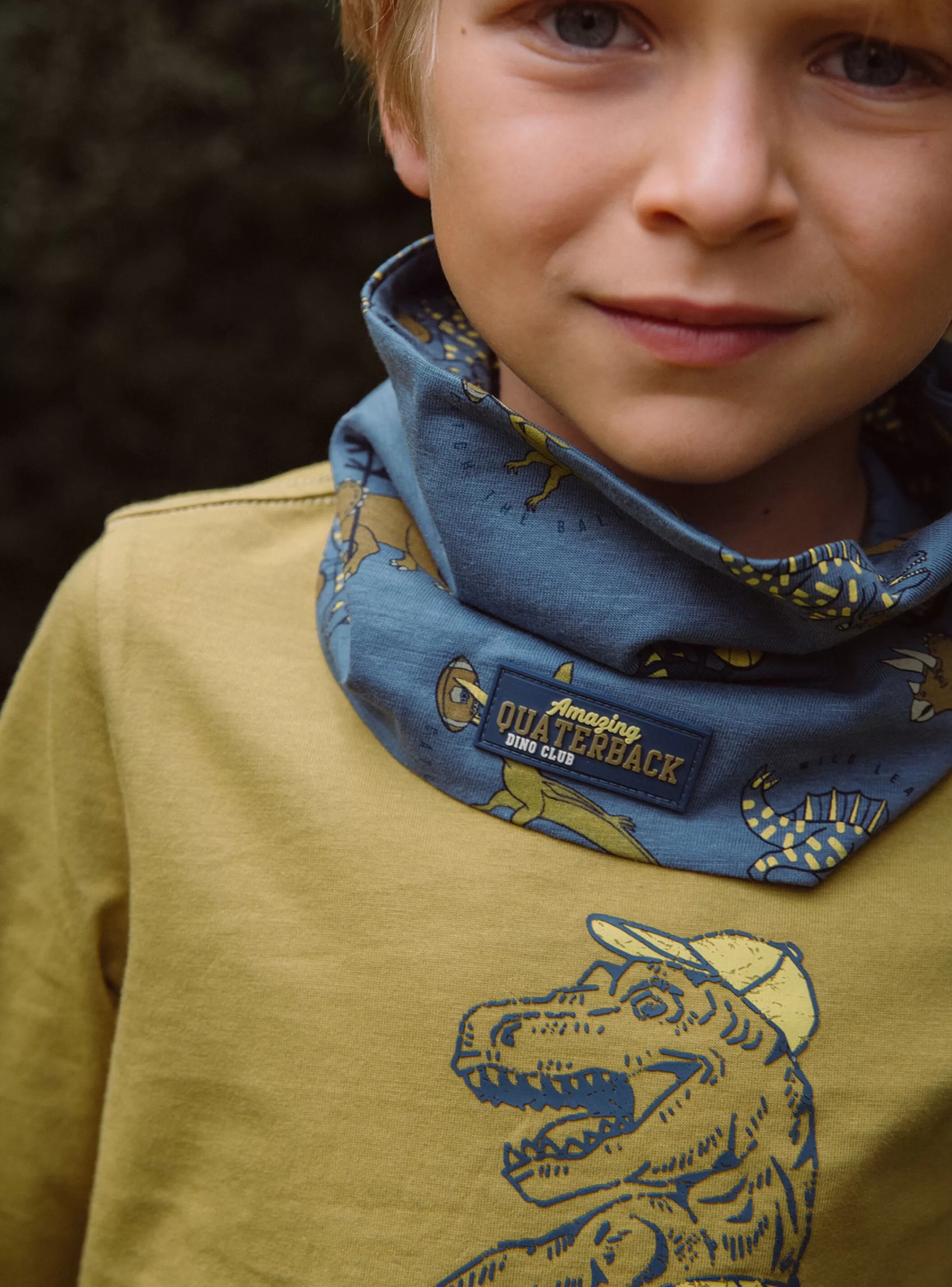 Best Sergent Major T-shirt jaune moutarde à motif dinosaure