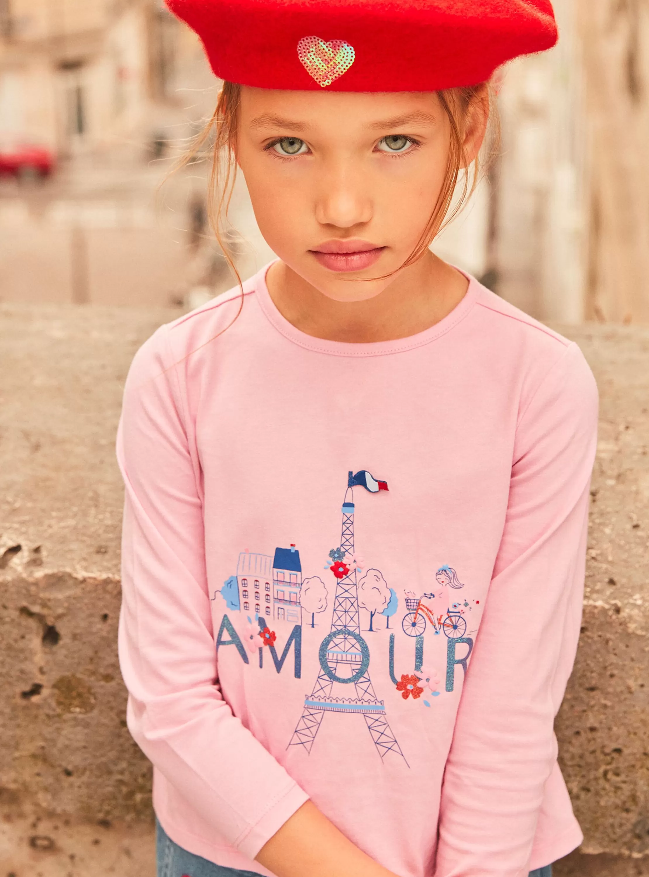 Best Sale Sergent Major T-shirt rose barbapapa à volants