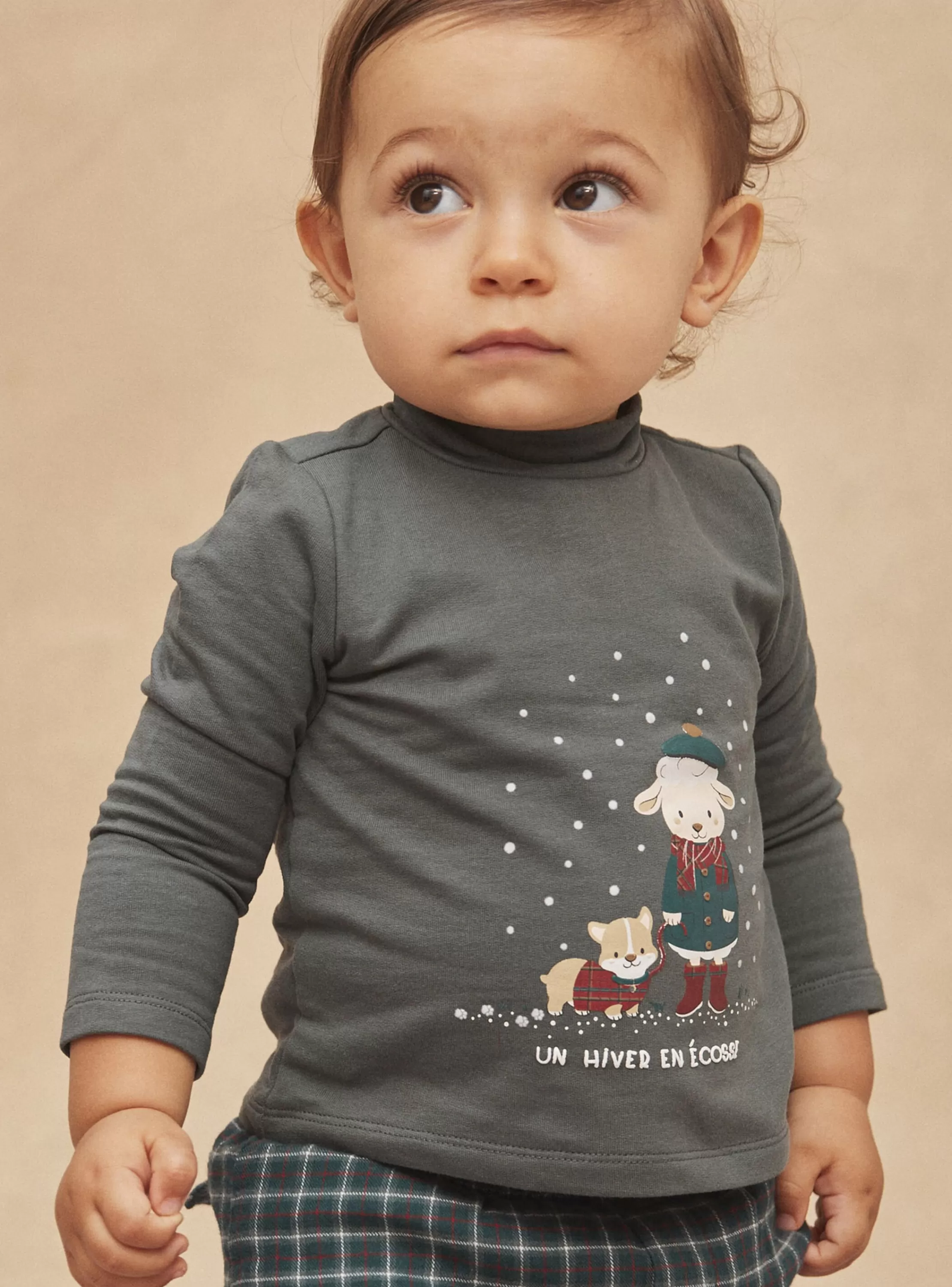 Flash Sale Sergent Major T-shirt vert de gris à manches longues en molleton