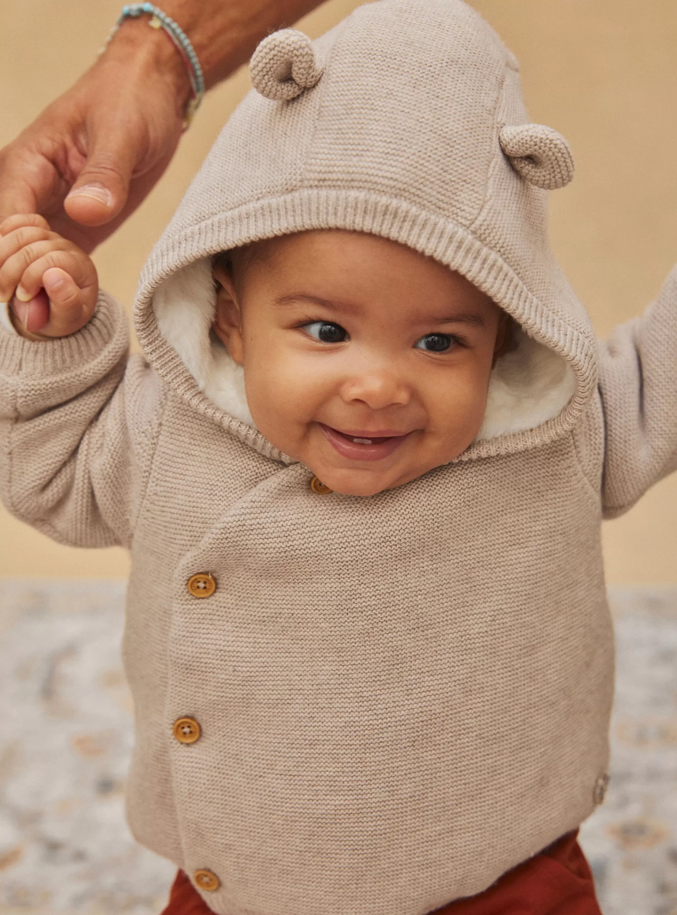 Flash Sale Sergent Major Veste à capuche beige en tricot