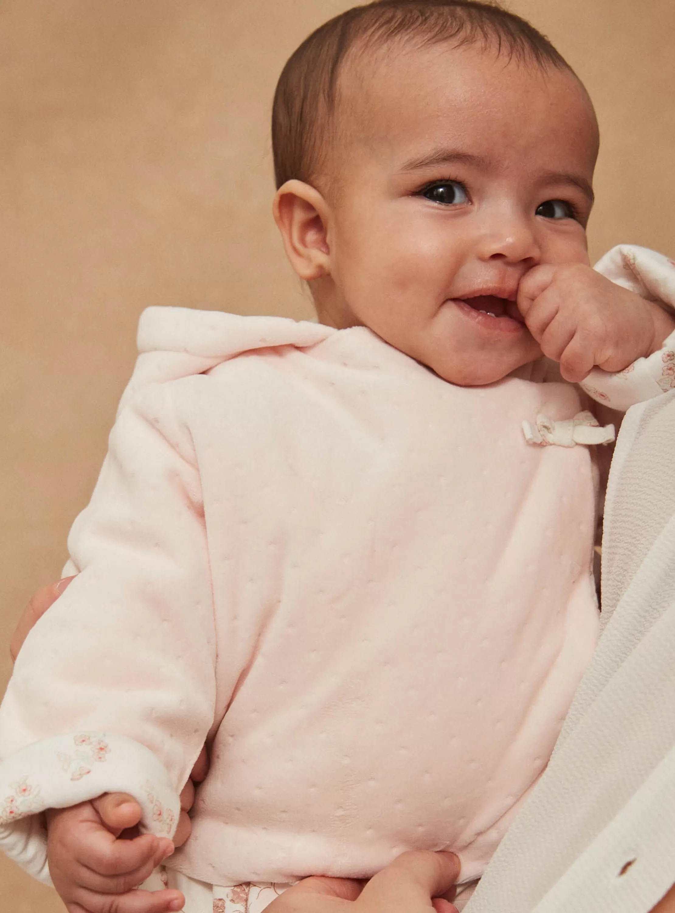 Discount Sergent Major Veste à capuche rose pâle en velours