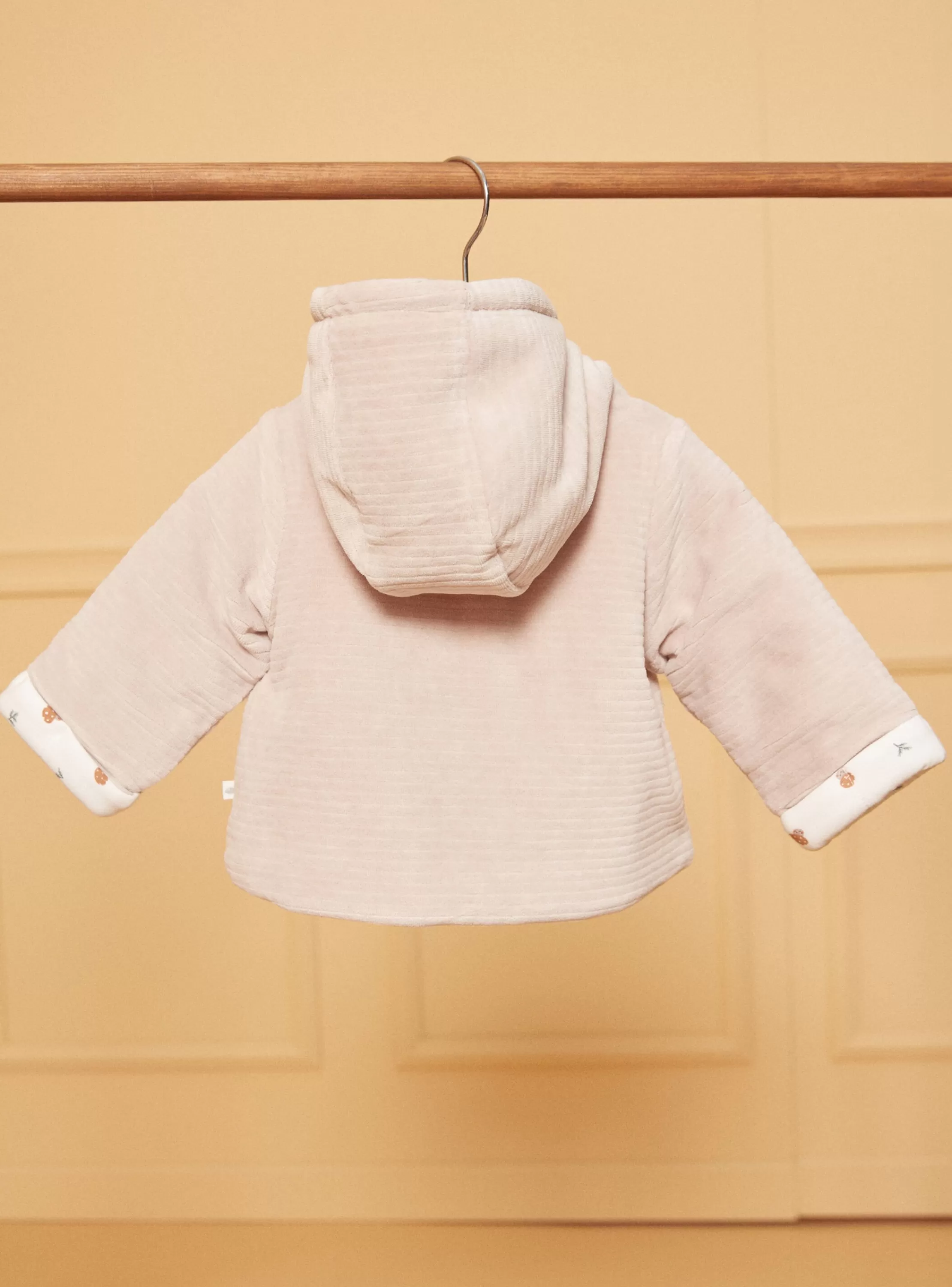 Cheap Sergent Major Veste de naissance à capuche beige en velours