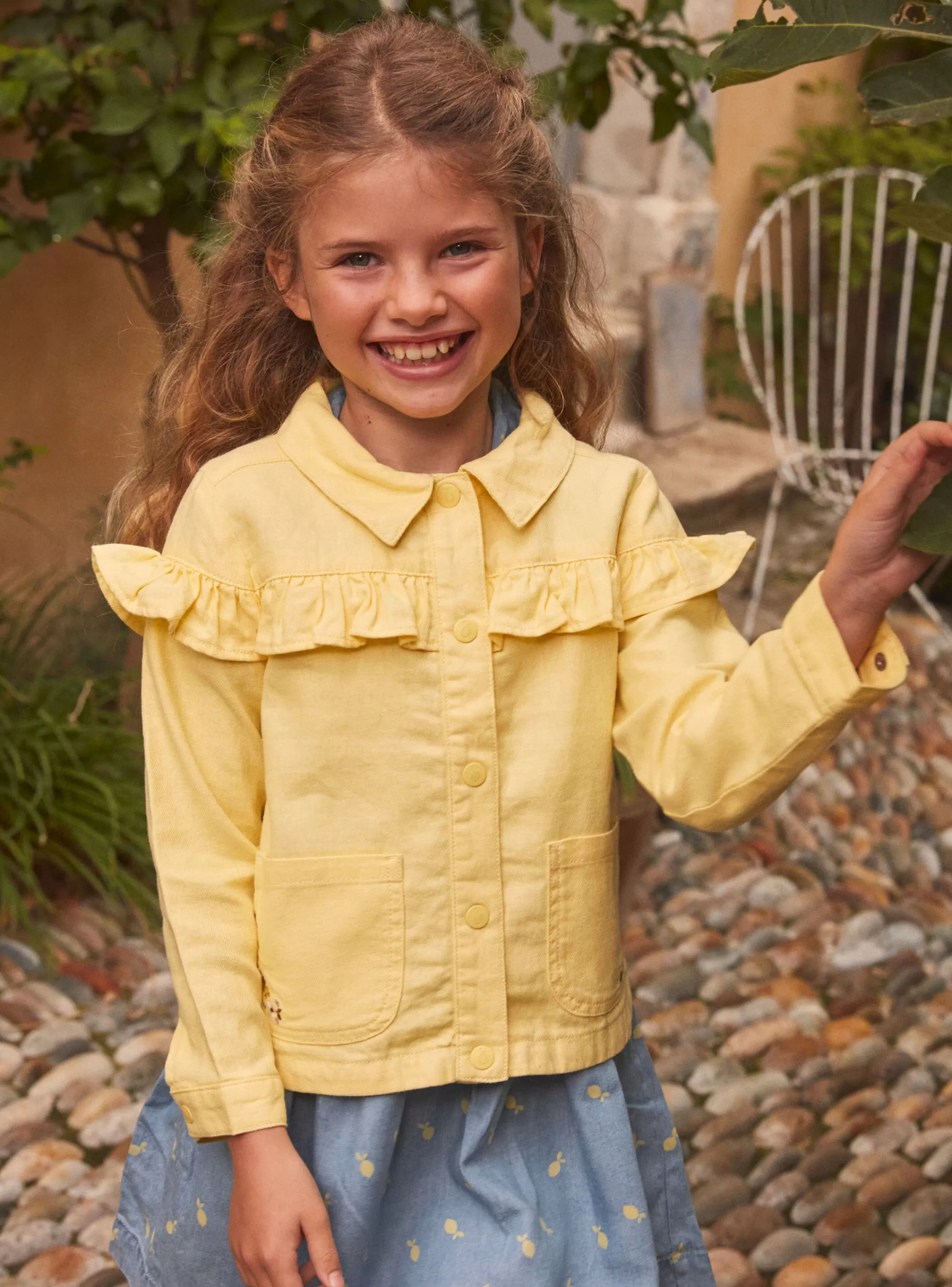 Shop Sergent Major Veste jaune à volant