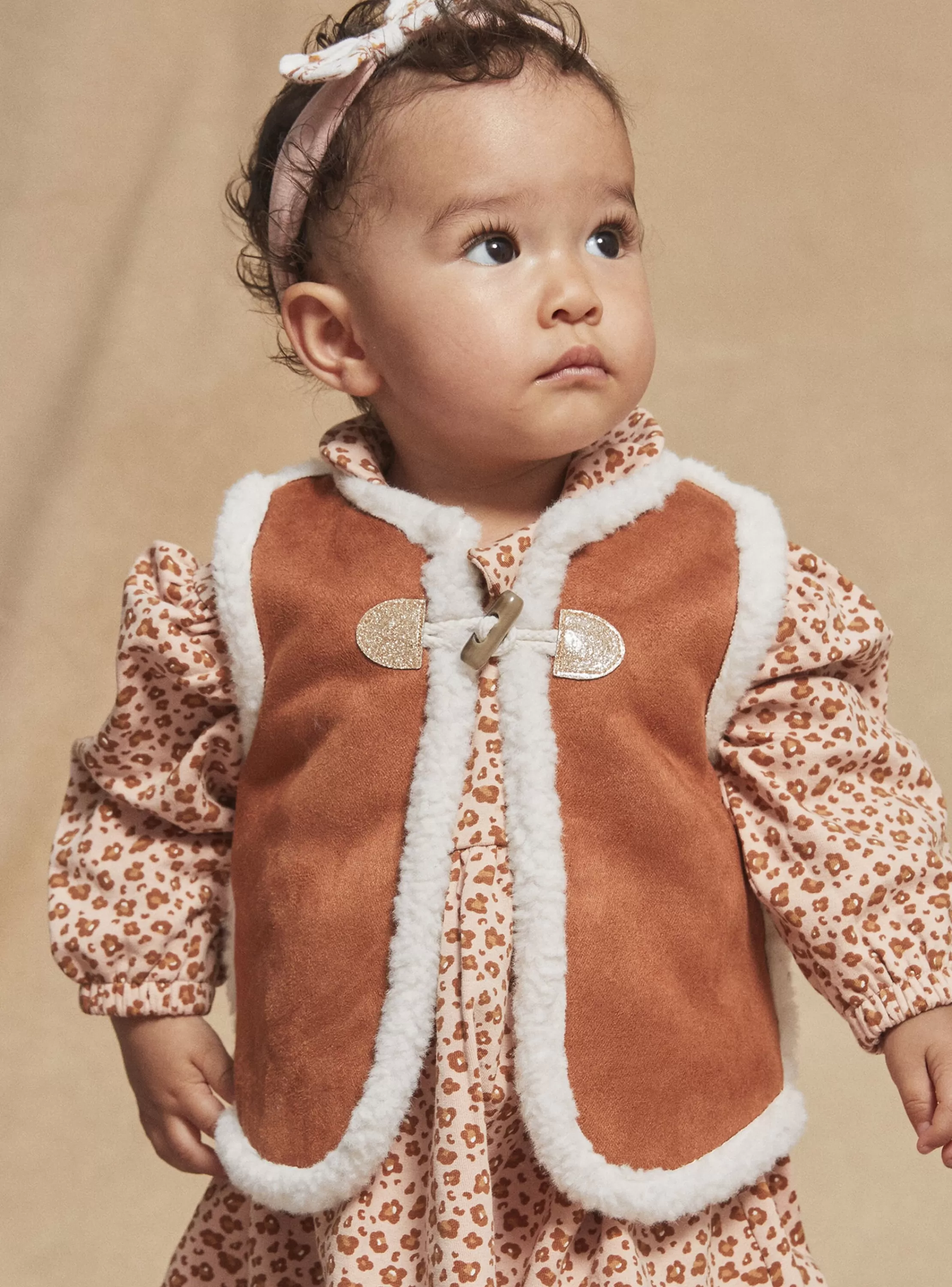 Hot Sergent Major Veste marron en daim synthétique