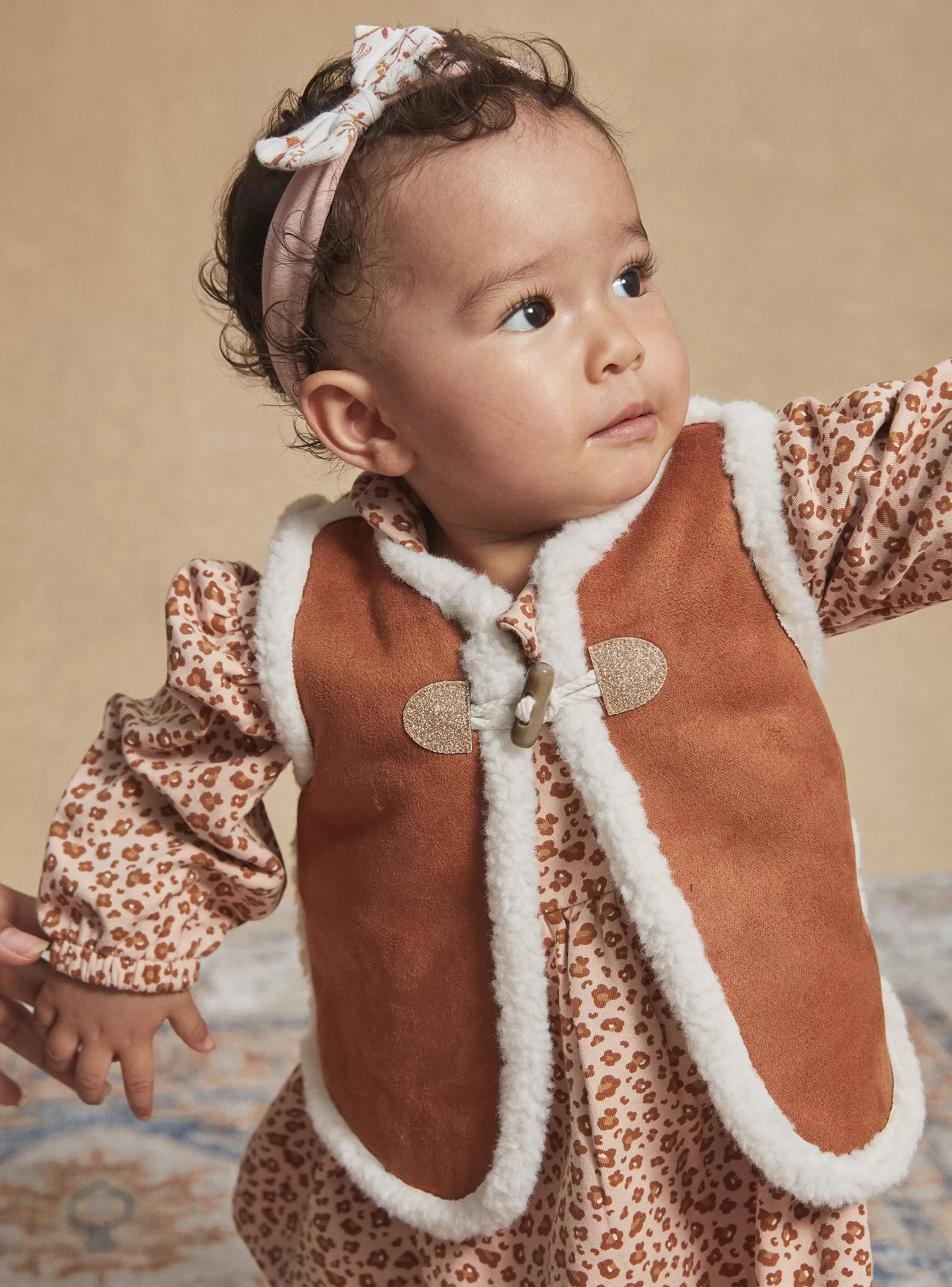 Hot Sergent Major Veste marron en daim synthétique