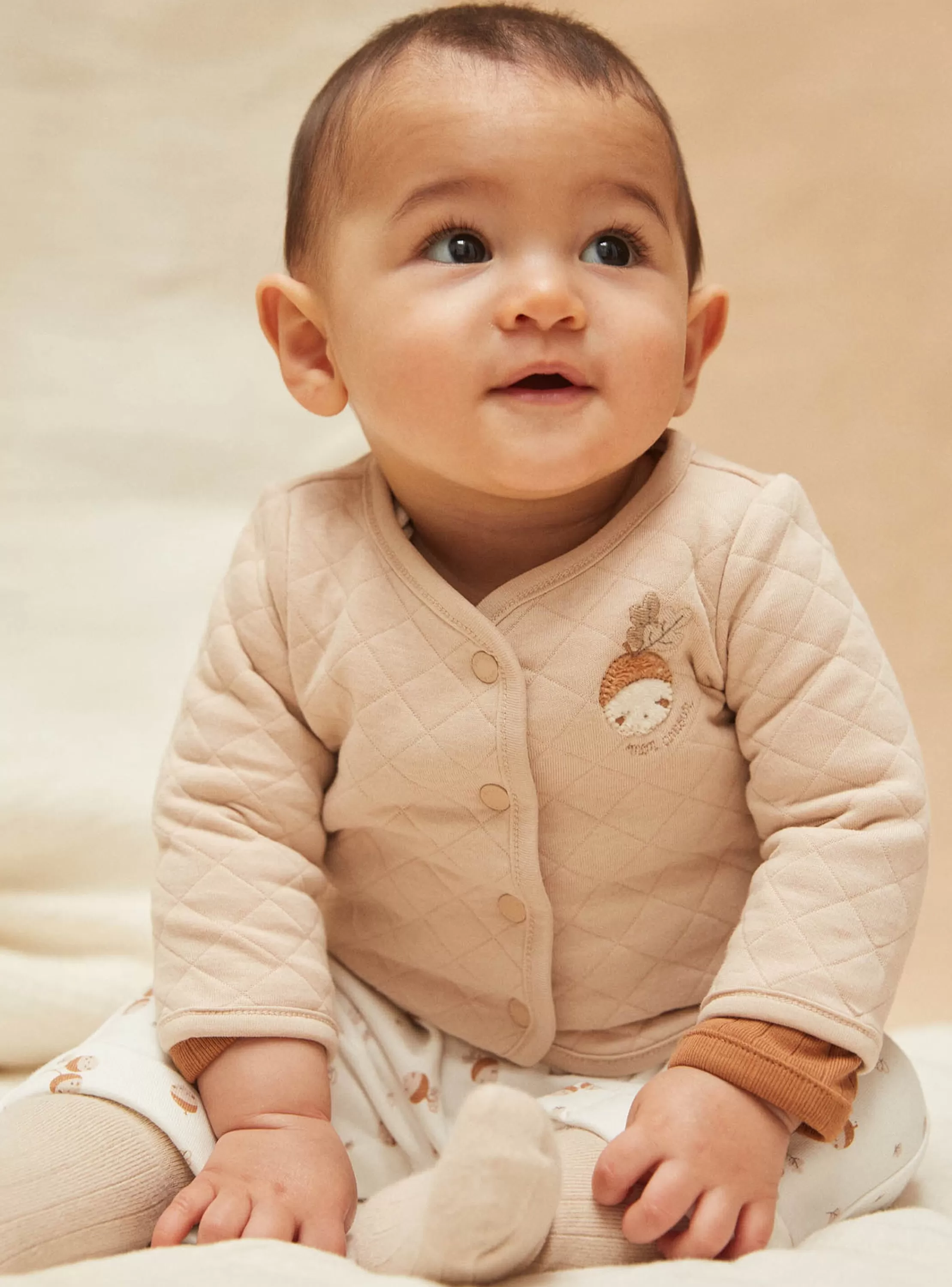 New Sergent Major Veste réversible beige et écru en tubique et jersey